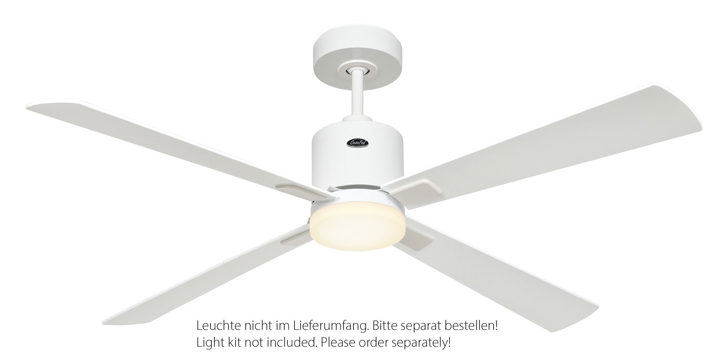 CasaFan Deckenventilator Eco Concept 132 WE-WE/LG Weiß - Weiß/Lichtgrau WiFi mit optionaler Leuchte EN5z