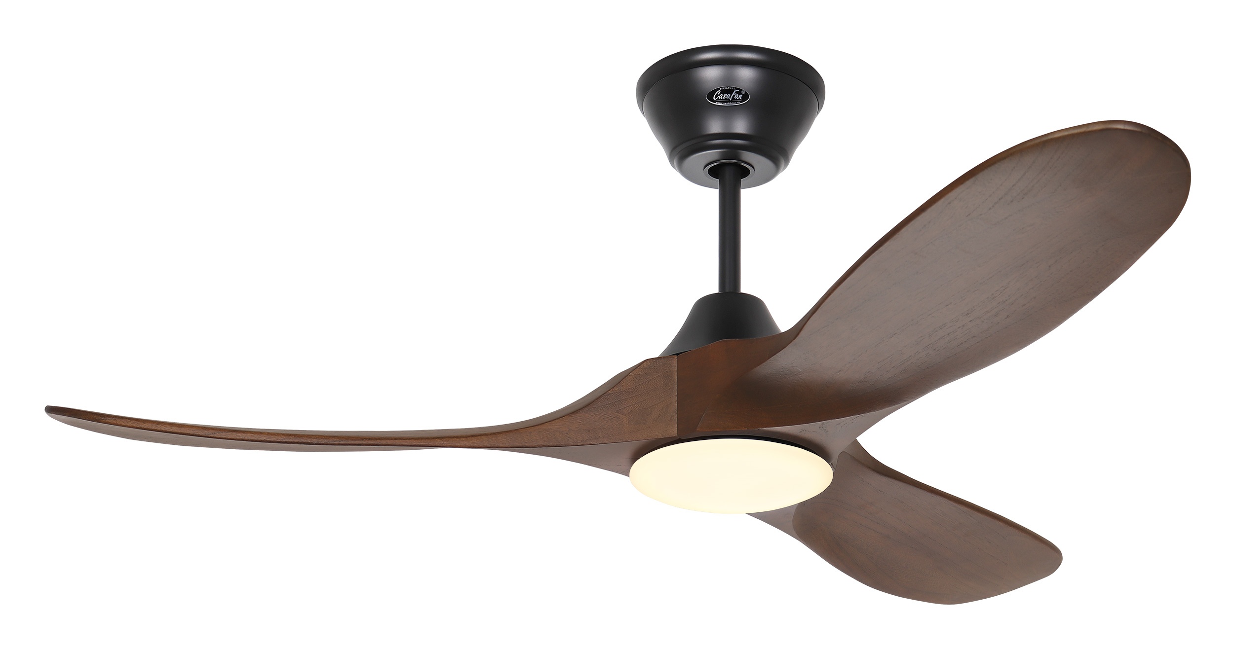 CasaFan Deckenventilator Eco Genuino-L 122 MS-NB Schwarz - Nussbaum mit Leuchte