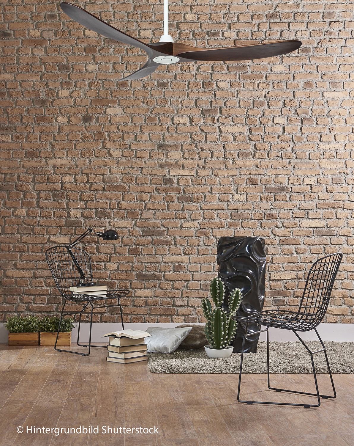 CasaFan Deckenventilator Eco Genuino 152 MW-NB Weiß - Nussbaum Ambiente