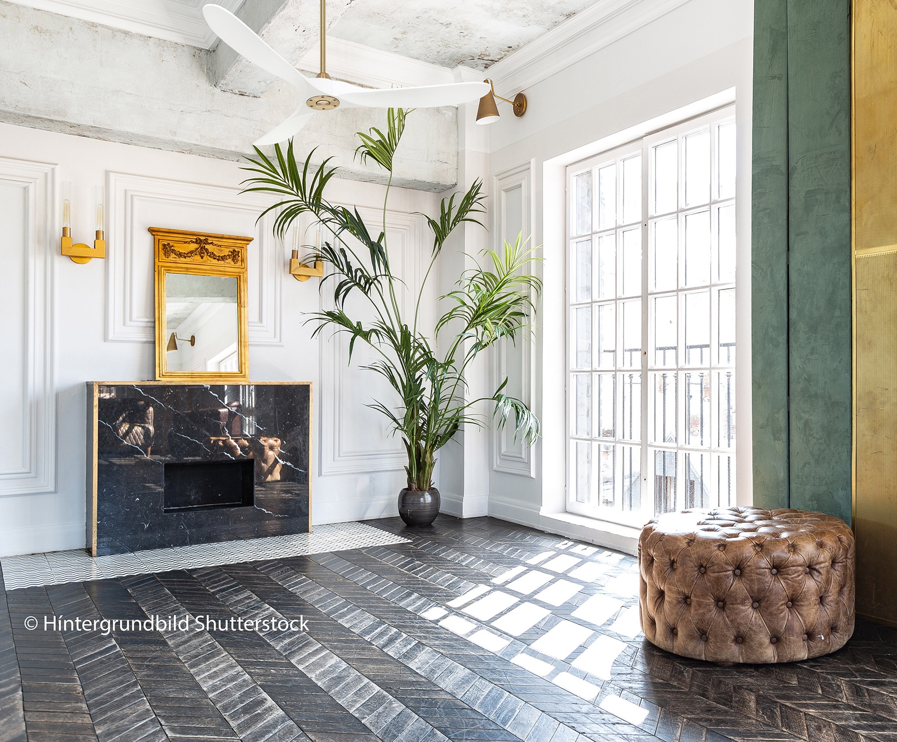 CasaFan Deckenventilator Eco Genuino 152 MG-MW Messing gebürstet - Weiß Ambiente