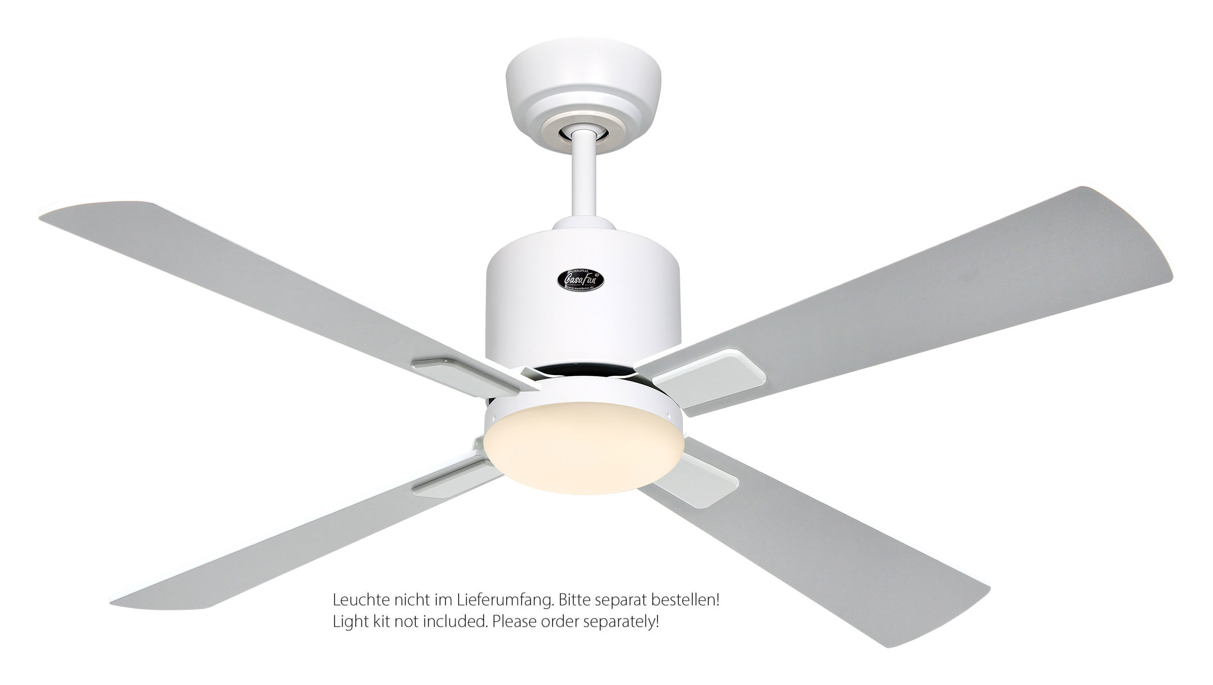 CasaFan Deckenventilator Eco Neo III 103 WE-WE/LG weiß - weiß/lichtgrau WiFi/WLAN optionale Leuchte EN5r