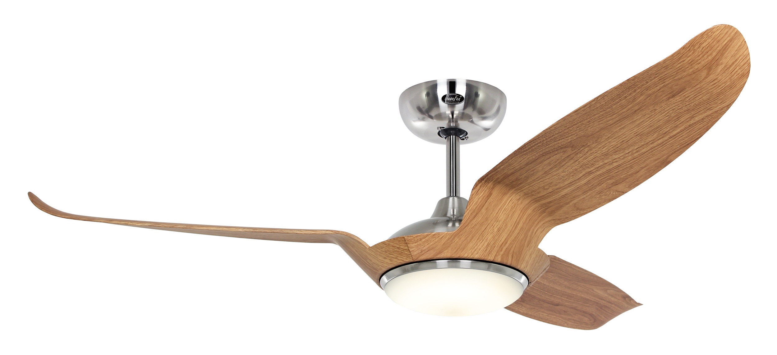 CasaFan Deckenventilator Eco Talos BN-EN (Chrom gebürstet - Eiche natur) mit Leuchte VIT