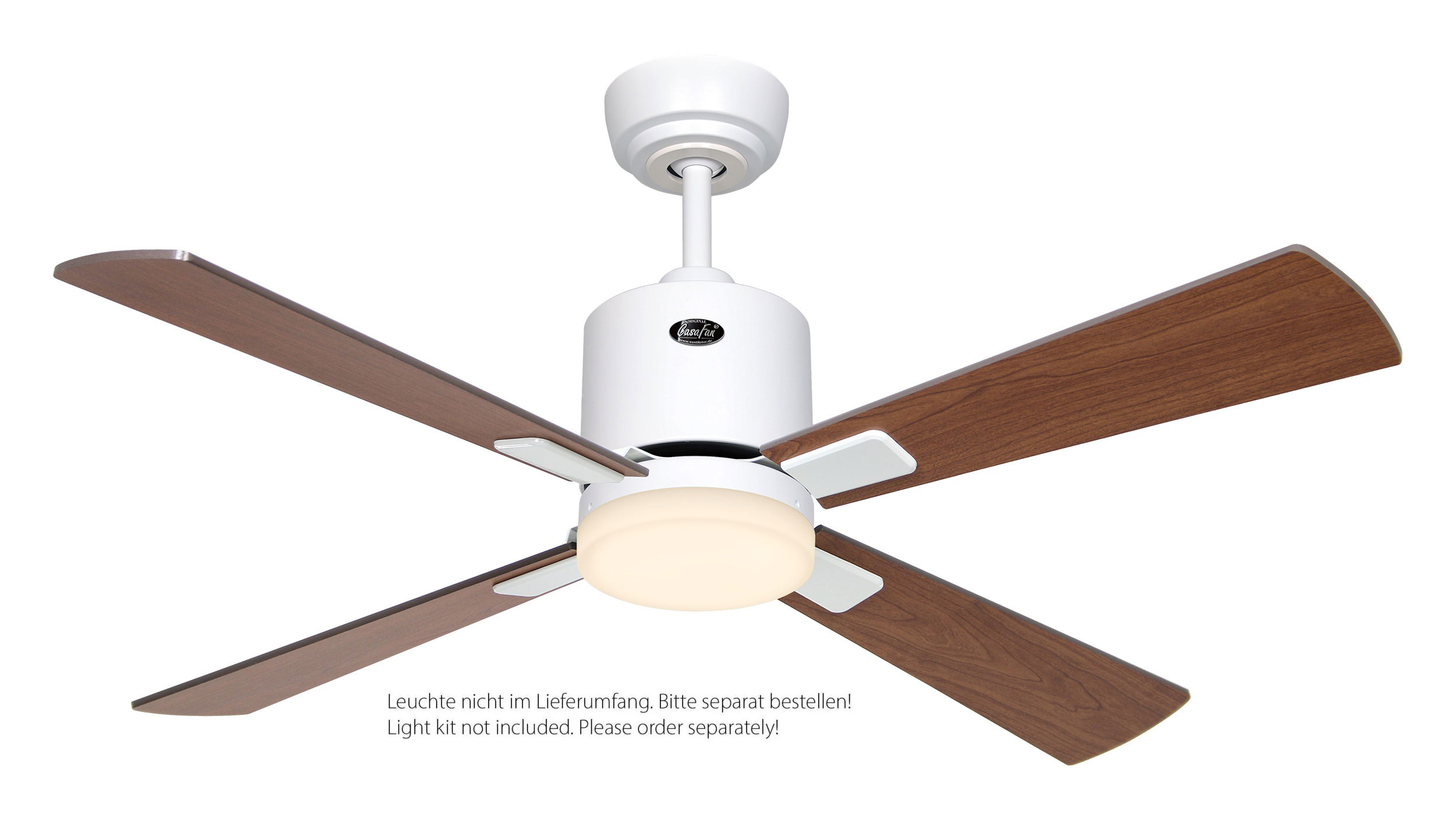 CasaFan Deckenventilator Eco Neo III 103 WE-NB/KI weiß - Nussbaum/Kirsche WiFi/WLAN optionale Leuchte EN5z