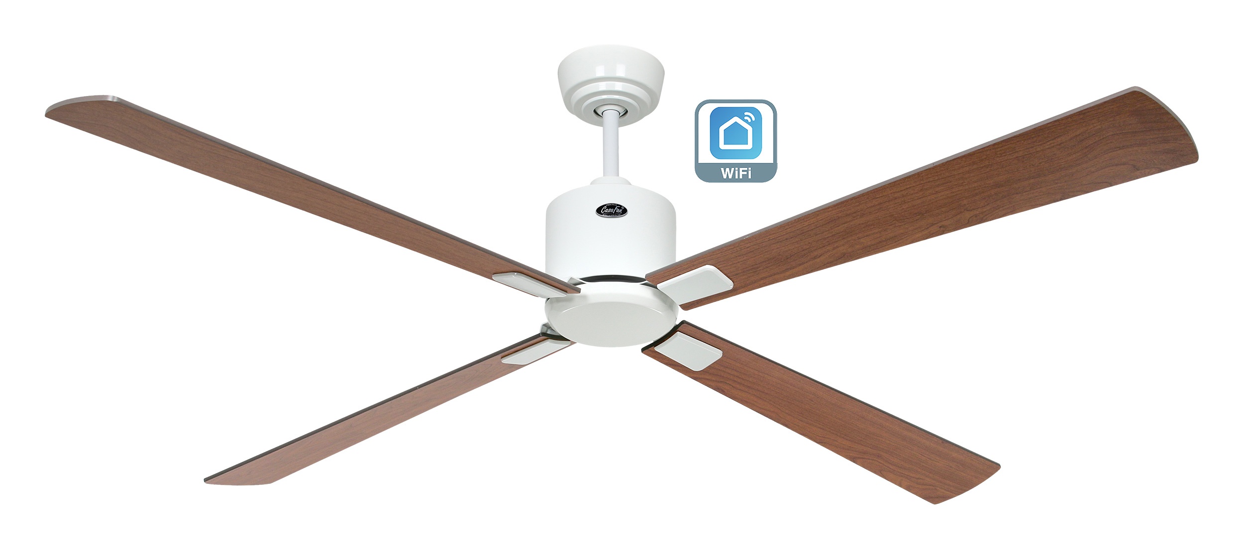 CasaFan Deckenventilator Eco Neo III 152 WE-NB/KI Weiß - Nussbaum/Kirsche Wifi/WLAN