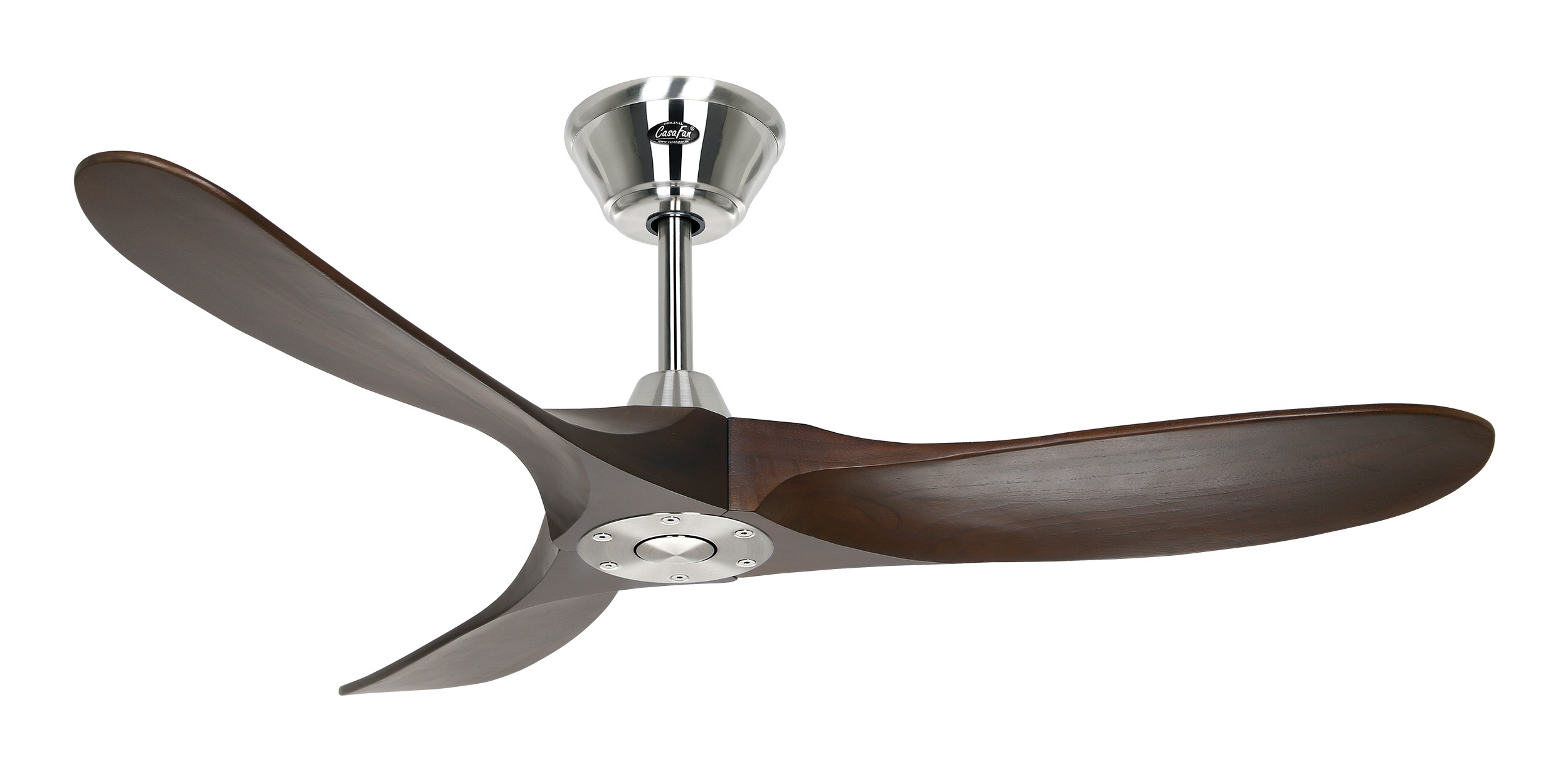 CasaFan Deckenventilator Eco Genuino 122 BN-NB Chrom gebürstet - Nussbaum