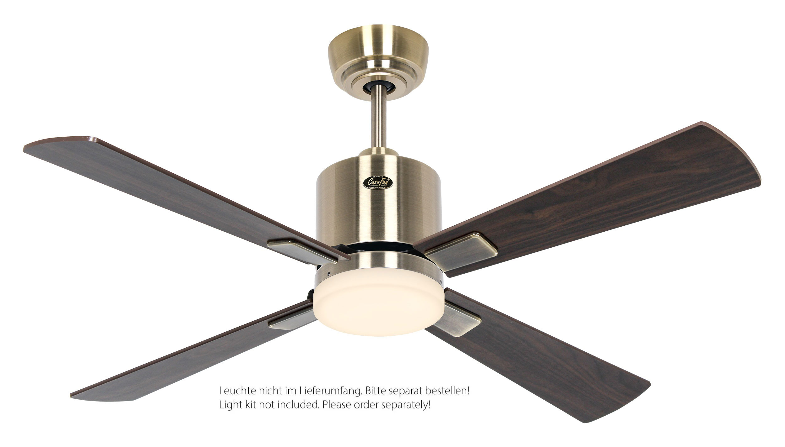 CasaFan Deckenventilator Eco Neo III 103 MA-NB/KI Messing antik - Nussbaum/Kirsche WiFi/WLAN optionale Leuchte EN5z