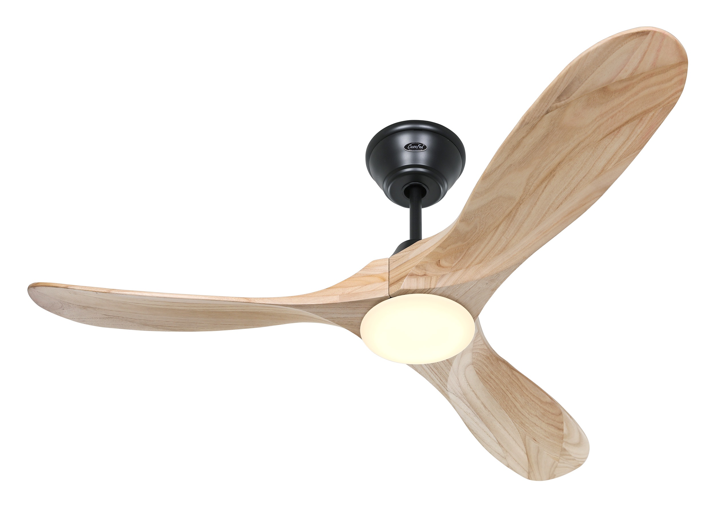 CasaFan Deckenventilator Eco Genuino-L 122 MS-NT Schwarz - Holz natur mit Leuchte