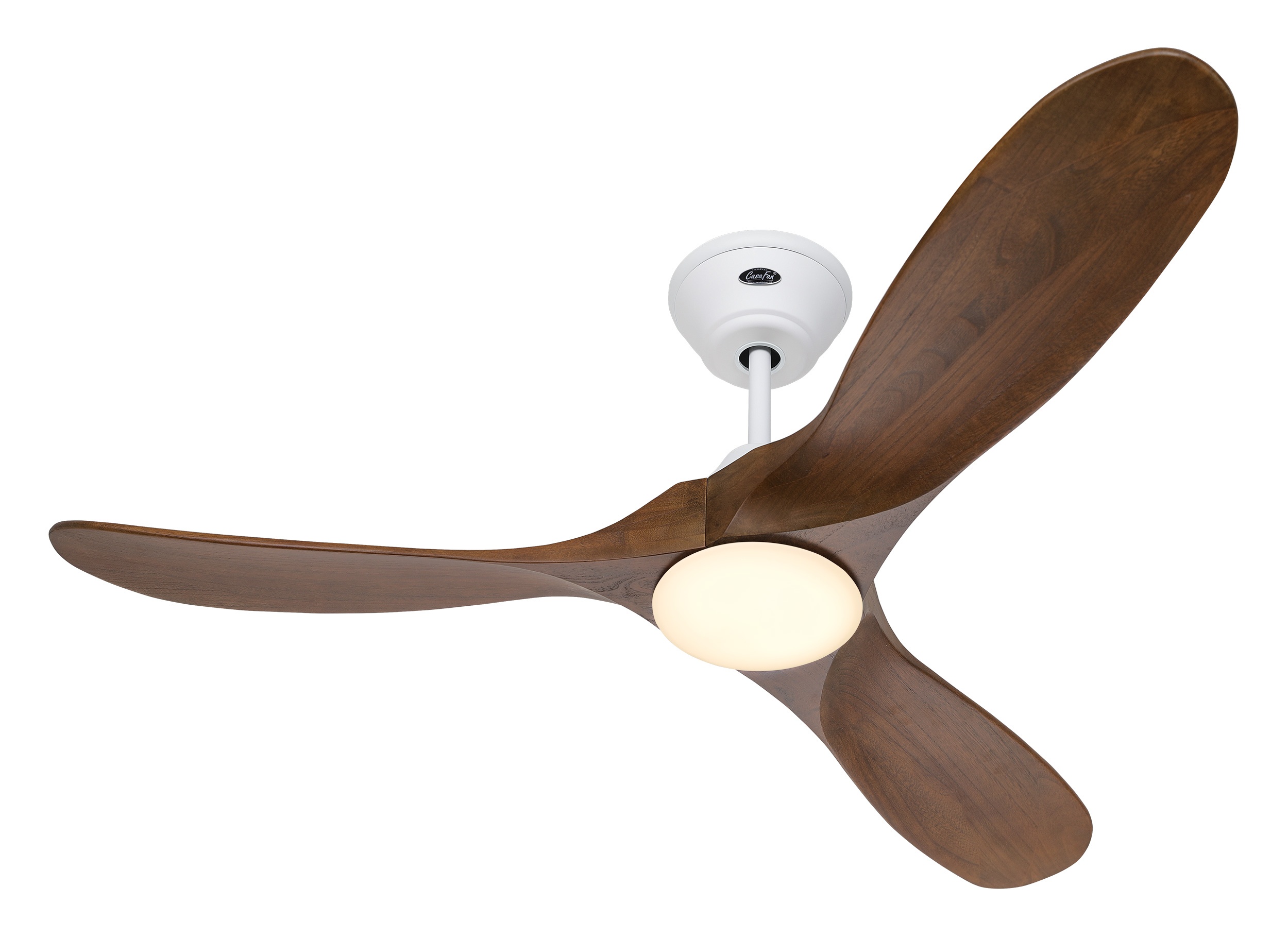 CasaFan Deckenventilator Eco Genuino-L 122 MW-NB Weiß - Nussbaum mit Leuchte