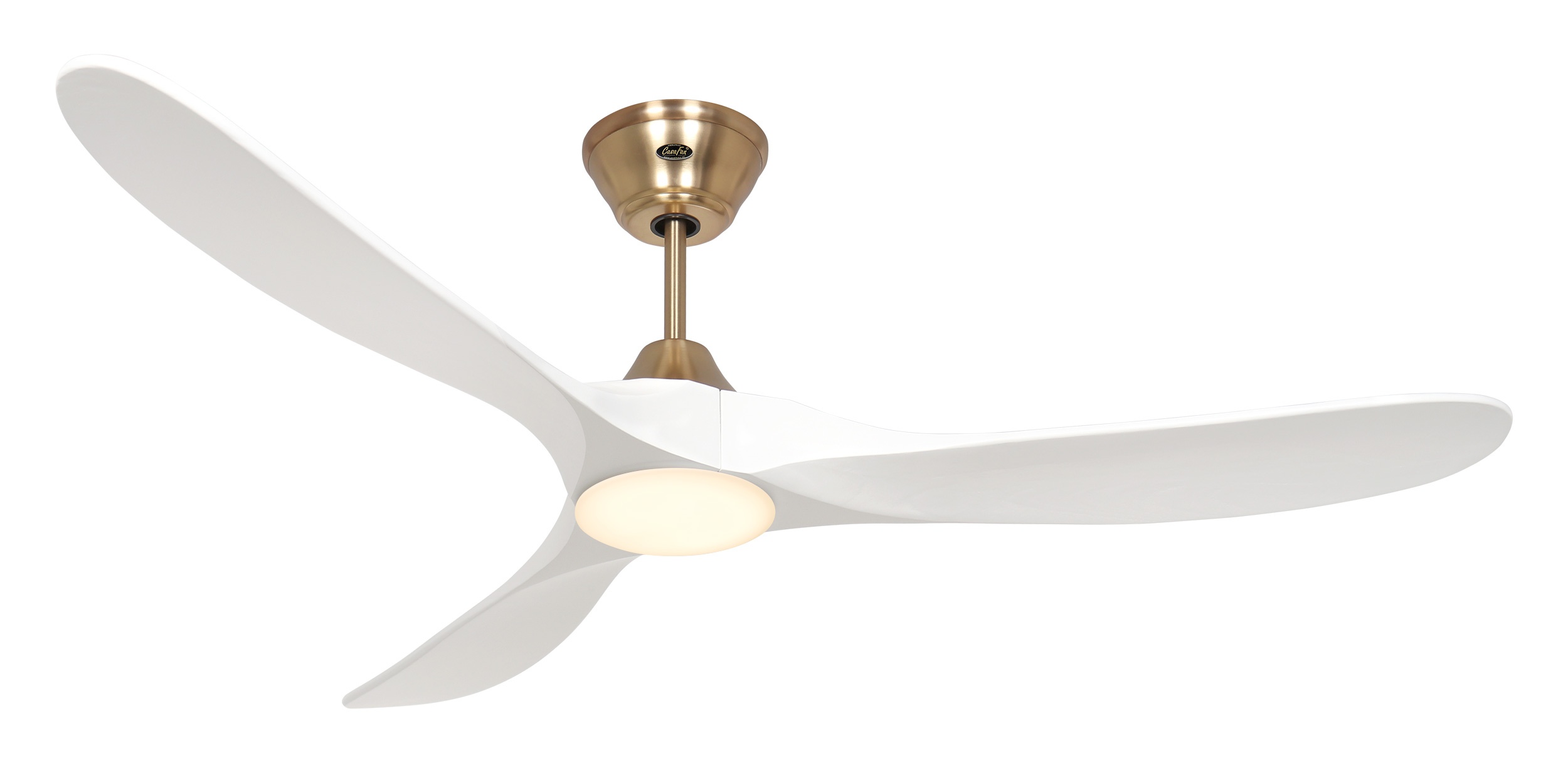 CasaFan Deckenventilator Eco Genuino-L 152 MG-MW Messing gebürstet -  matt weiß mit Leuchte