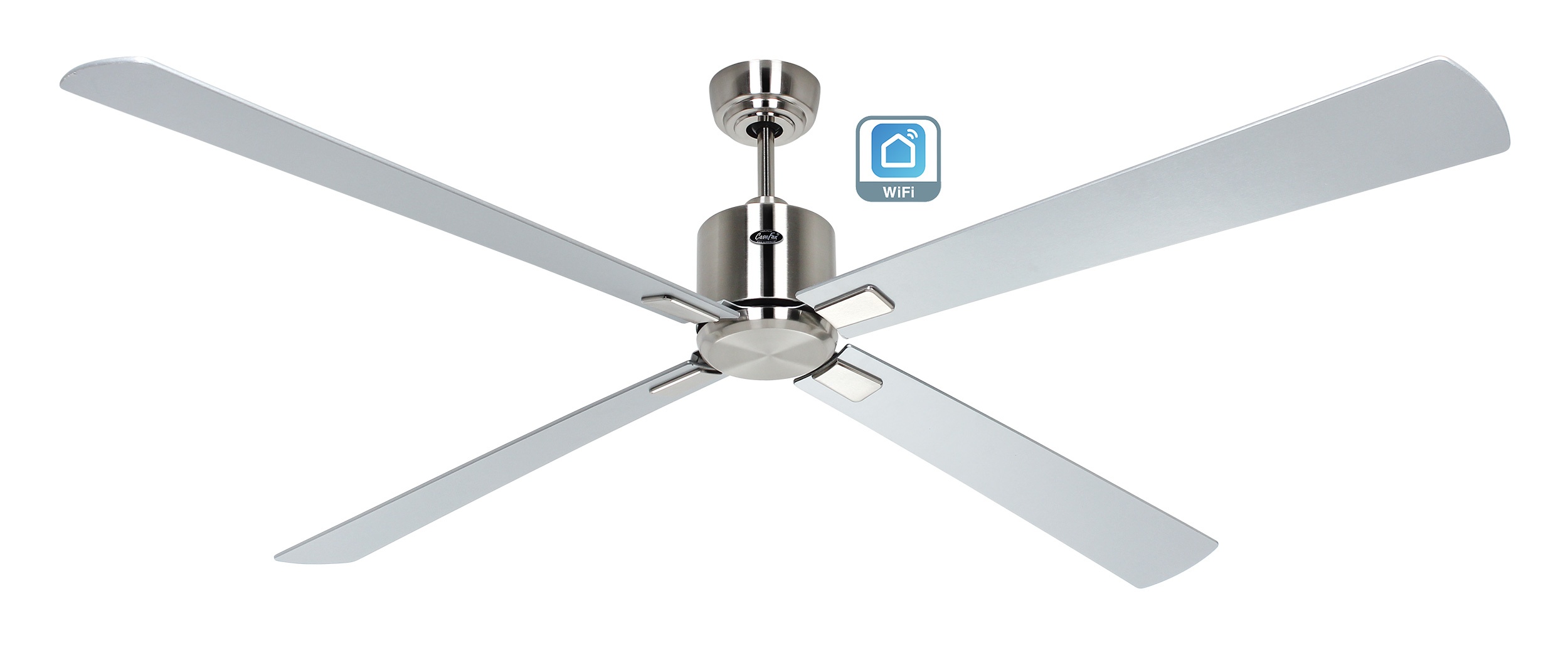 CasaFan Deckenventilator Eco Neo III 180 BN-WN/SI Chrom gebürstet - Wenge/silber Wifi/WLAN