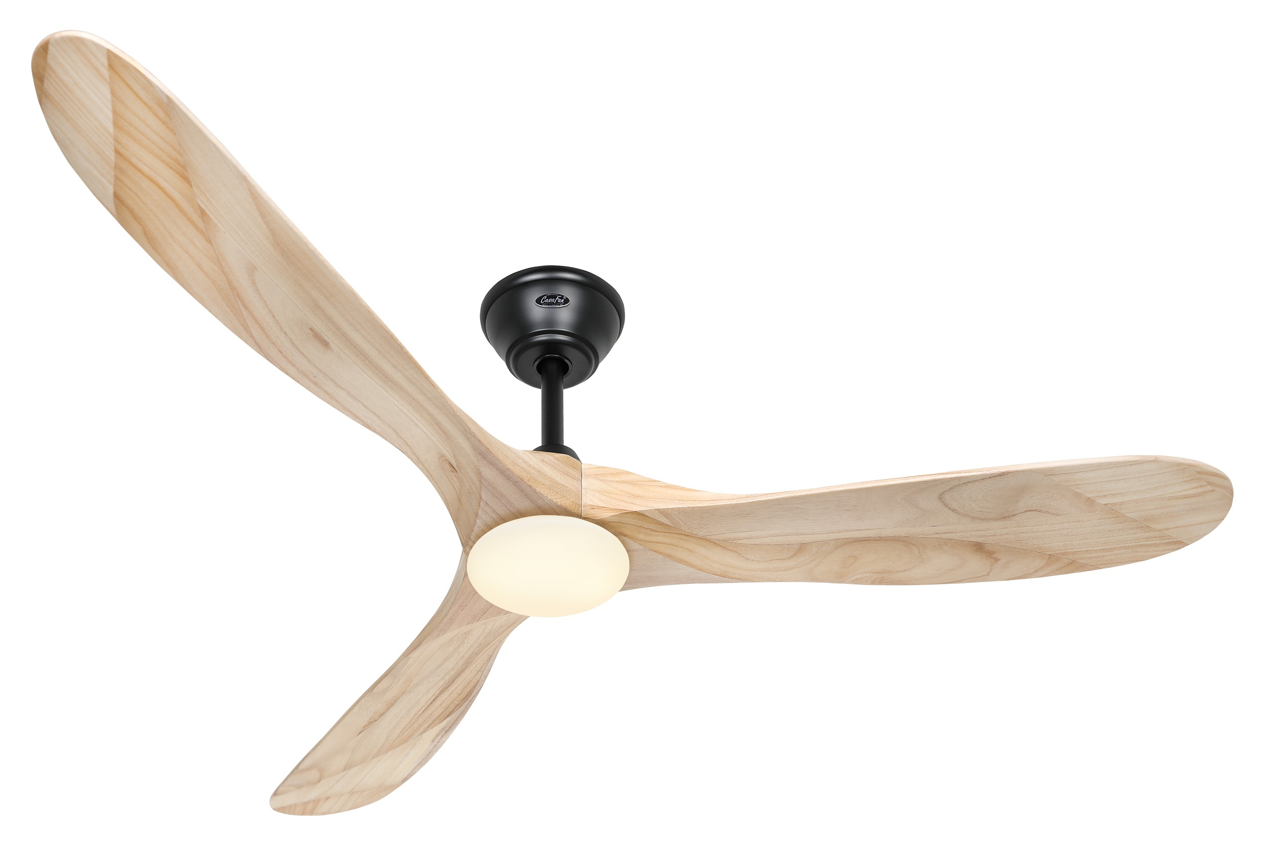 CasaFan Deckenventilator Eco Genuino-L 152 MS-NT Schwarz - Holz natur mit Leuchte
