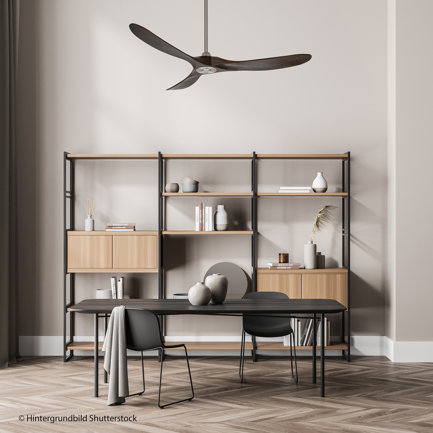 CasaFan Deckenventilator Eco Genuino 152 BN-NB Chrom gebürstet - Nussbaum Ambiente