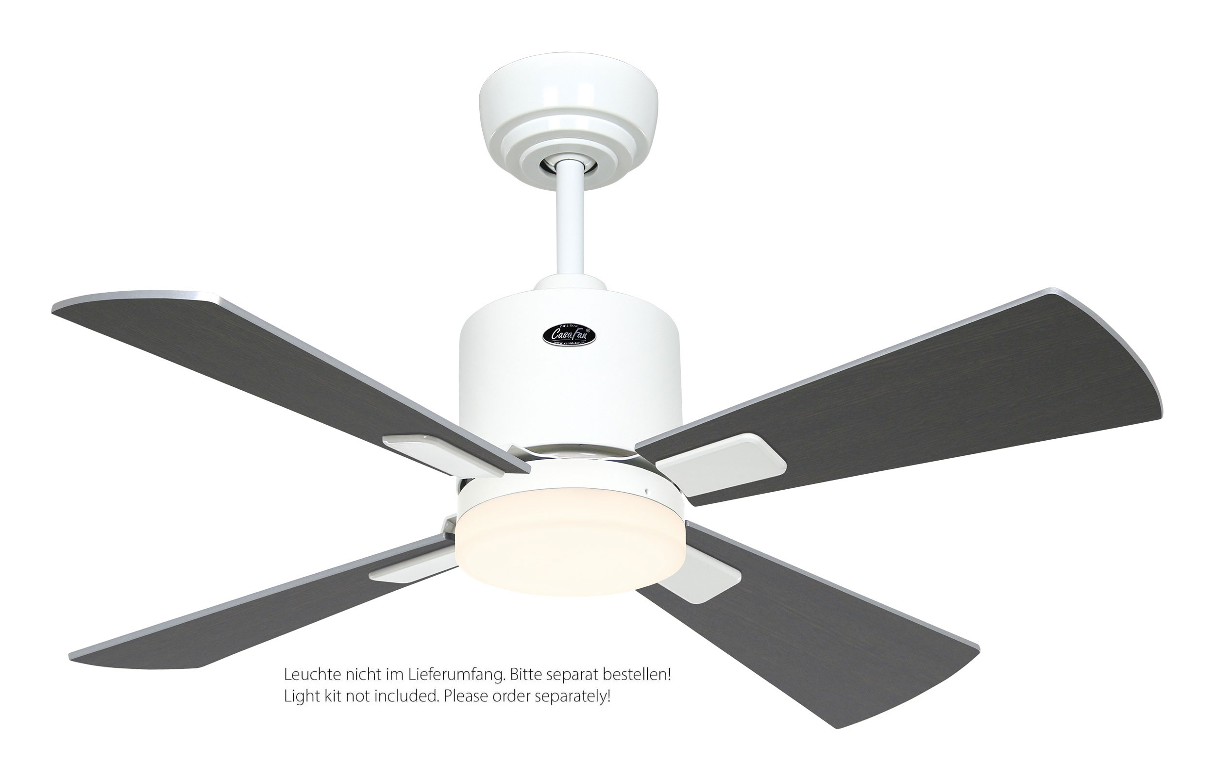 CasaFan Deckenventilator Eco Neo III 92 WE-WN/SI weiß - Wenge/silber WiFi/WLAN optionale Leuchte EN5z
