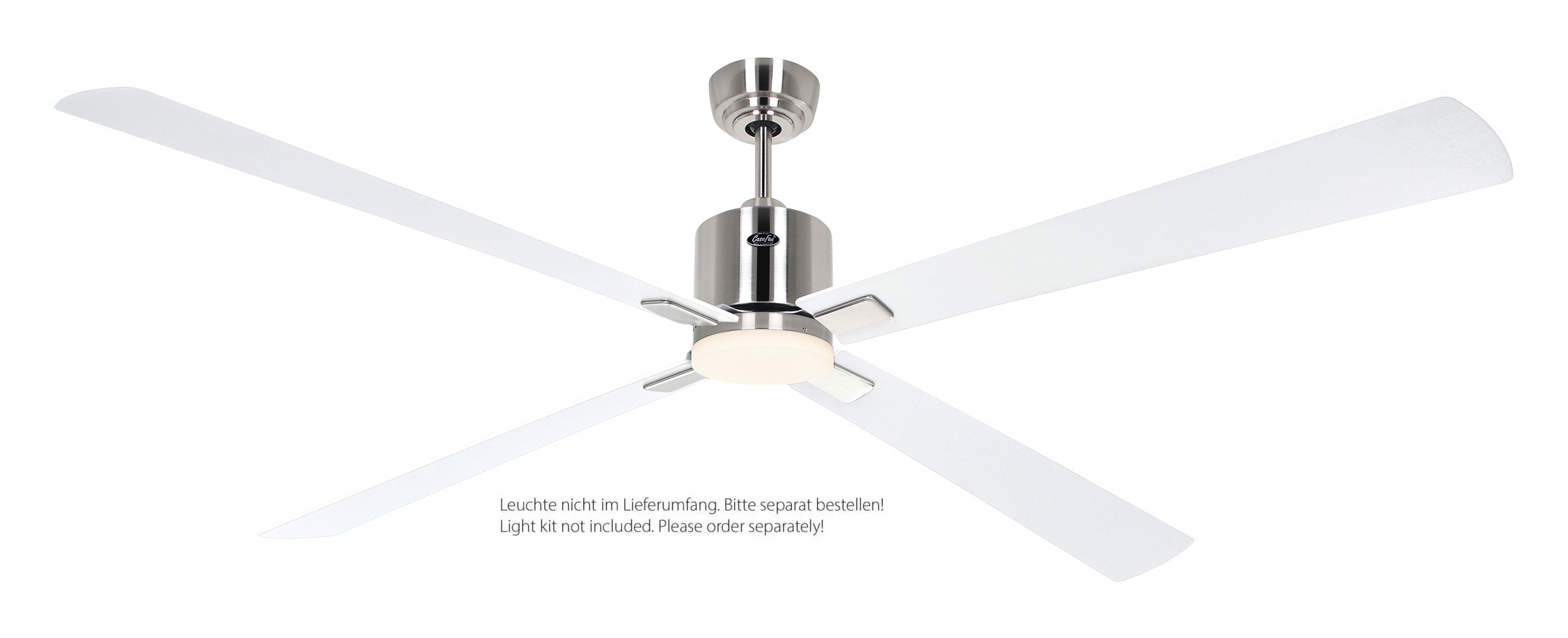 CasaFan Deckenventilator Eco Neo III 180 BN-WE/LG Chrom gebürstet - weiß/lichtgrau Wifi/WLAN optionale Leuchte EN5z