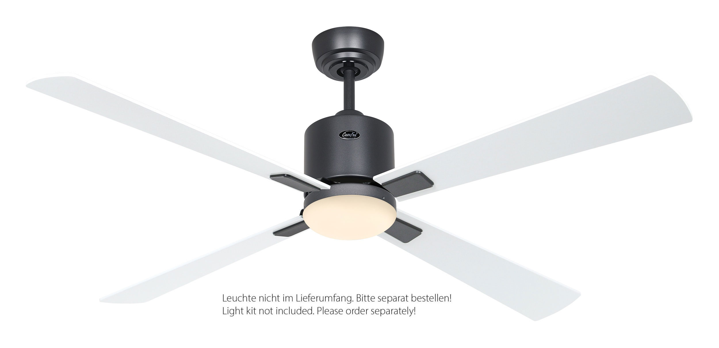 CasaFan Deckenventilator Eco Neo III 132 BG-WE/LG basaltgrau - weiß/lichtgrau WiFi/WLAN optionale Leuchte EN5r