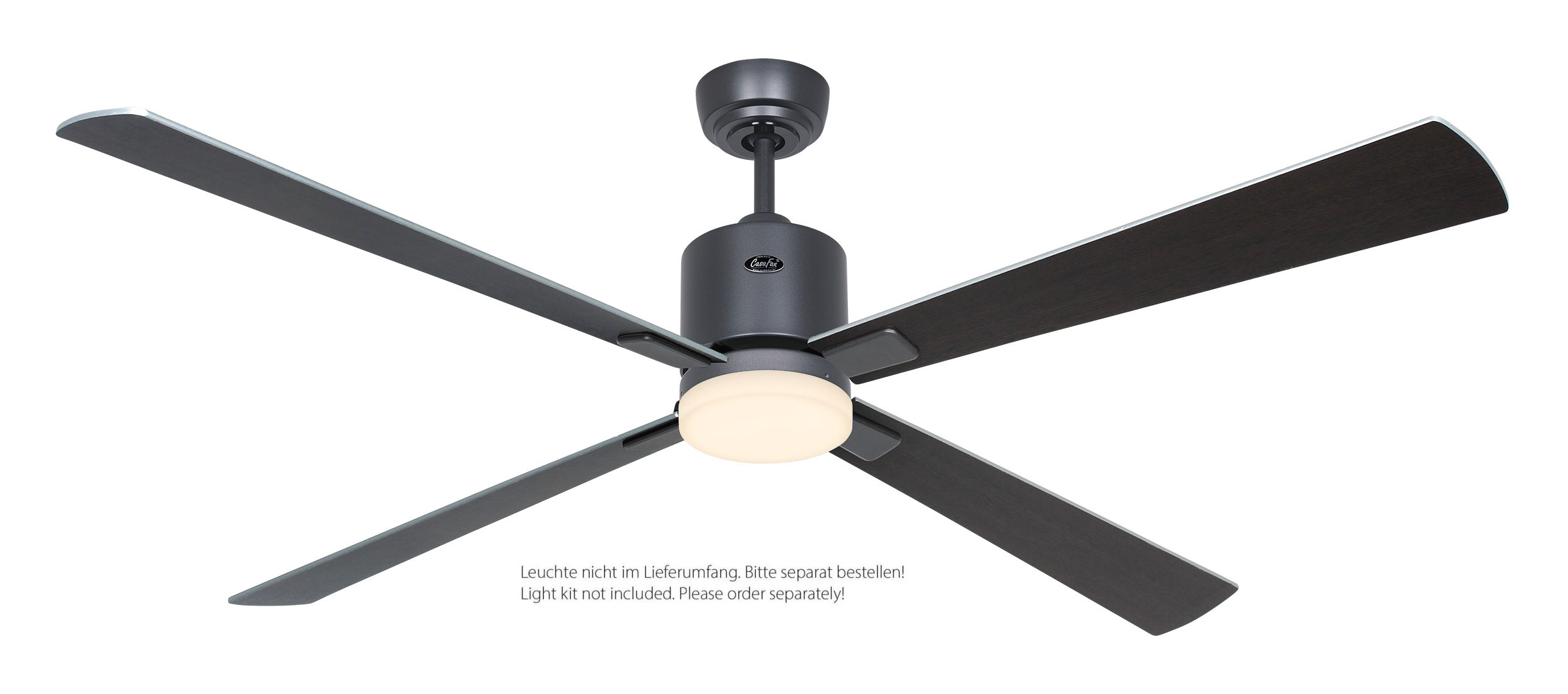 CasaFan Deckenventilator Eco Neo III 152 BG-WN/SI basaltgrau - Wenge/silber Wifi/WLAN optionale Leuchte EN5z