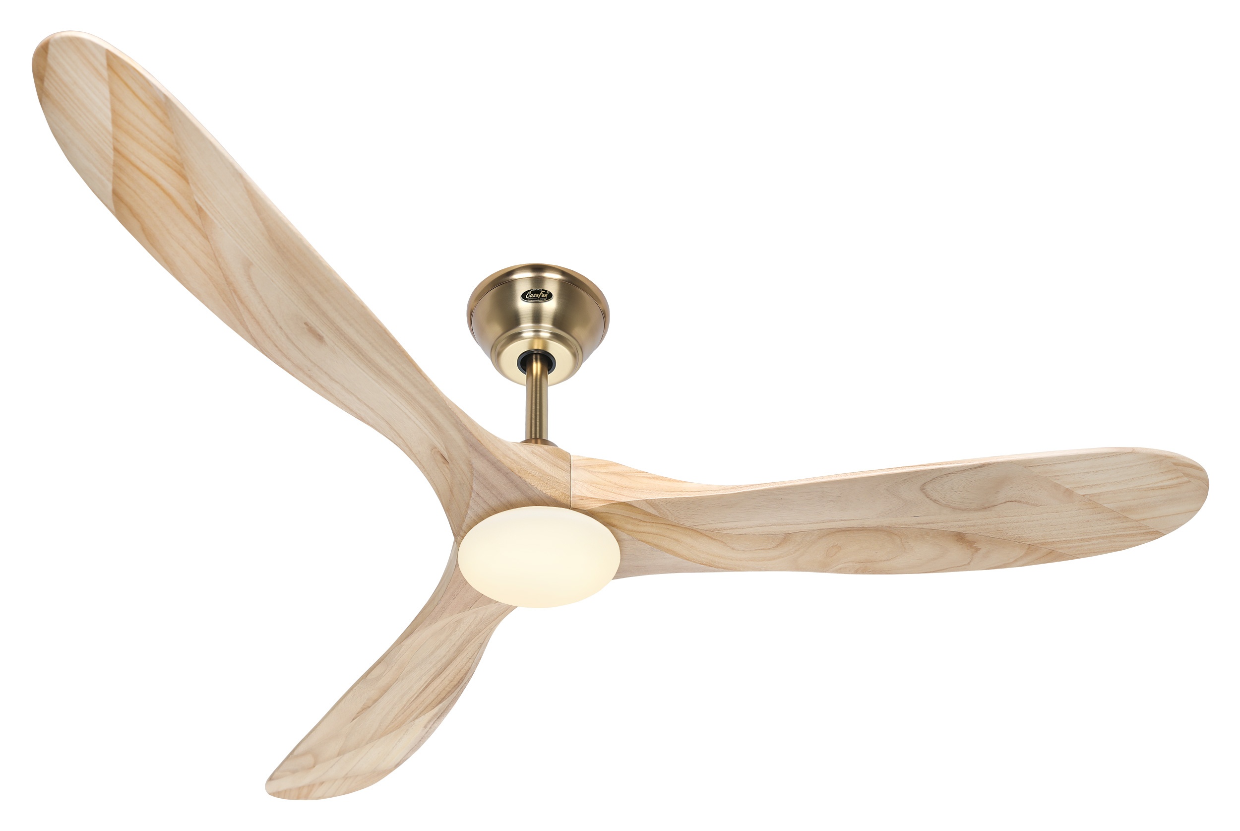 CasaFan Deckenventilator Eco Genuino-L 152 MG-NT Messing gebürstet - Holz natur mit Leuchte