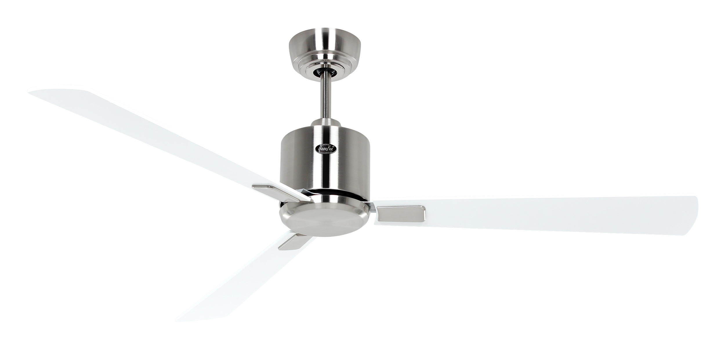 CasaFan Deckenventilator Eco Neo III 132 BN-WE/LG Chrom gebürstet - weiß/lichtgrau WiFi/WLAN