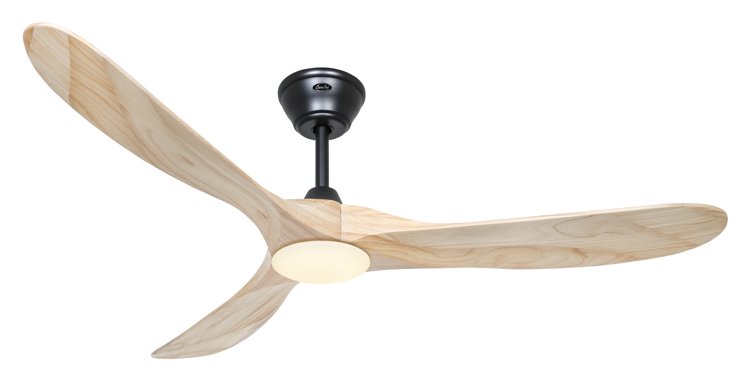 CasaFan Deckenventilator Eco Genuino-L 152 MS-NT Schwarz - Holz natur mit Leuchte