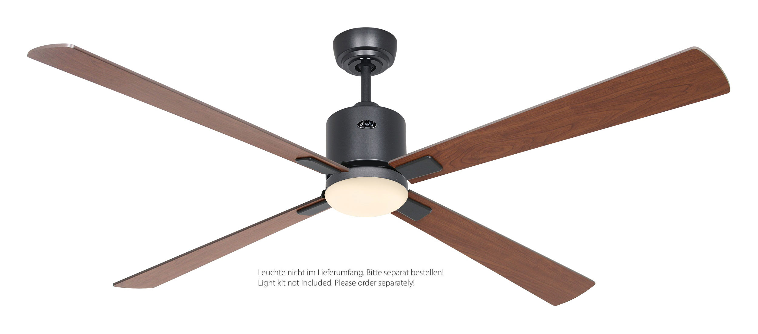 CasaFan Deckenventilator Eco Neo III 152 BG-NB/KI basaltgrau - Nussbaum/Kirsche Wifi/WLAN optionale Leuchte EN5r