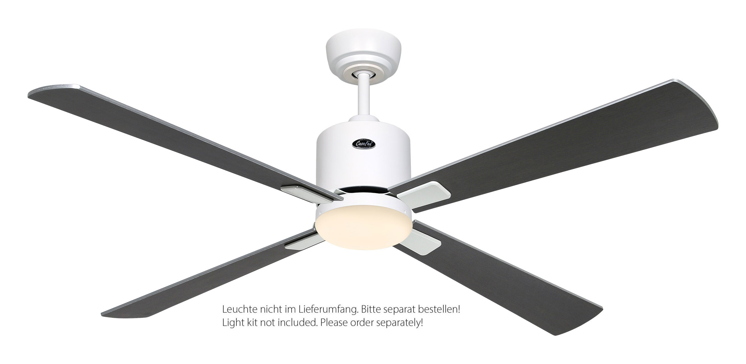 CasaFan Deckenventilator Eco Neo III 132 WE-WN/SI weiß - Wenge/silber WiFi/WLAN optionale Leuchte EN5r