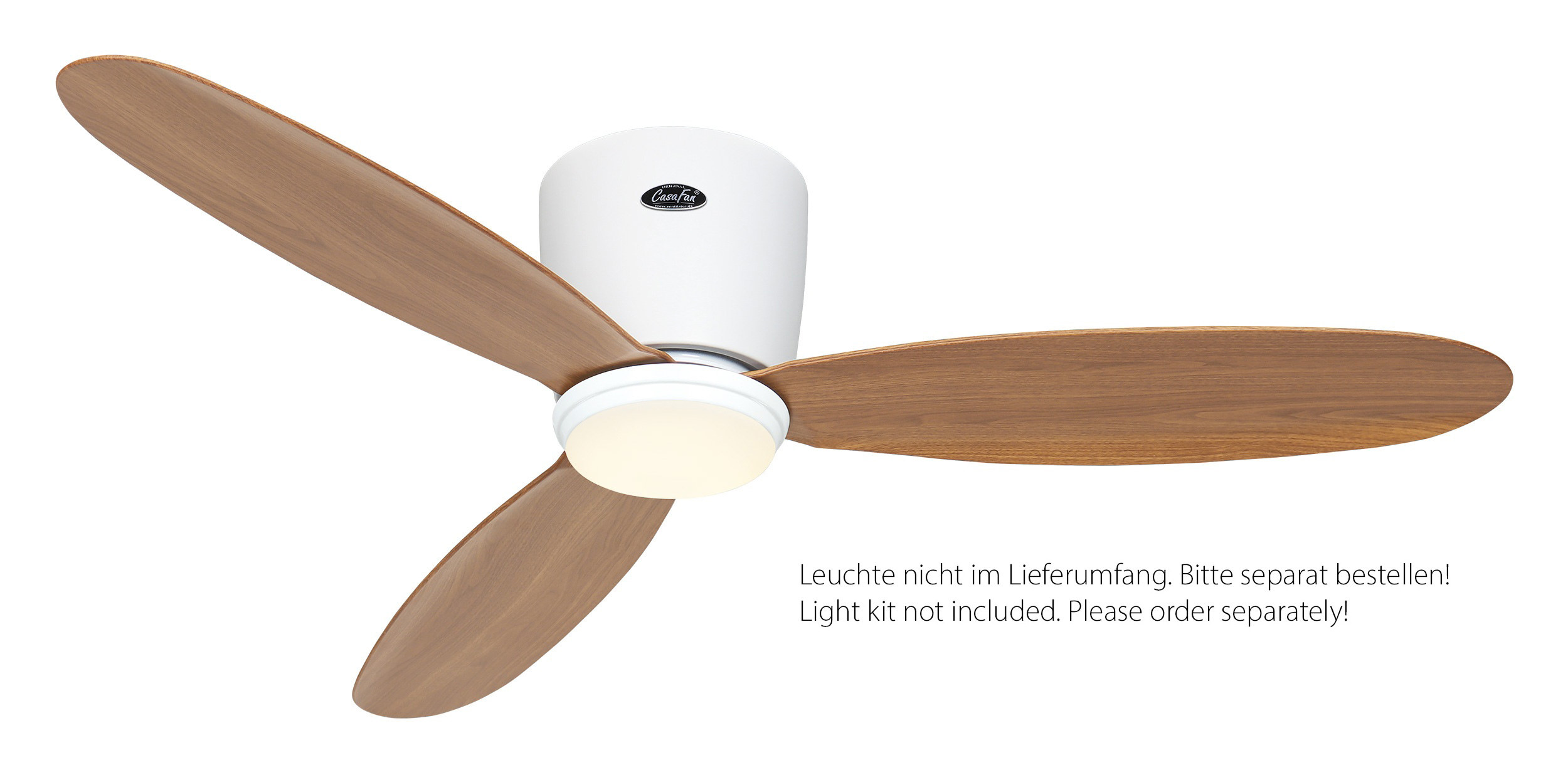 CasaFan Deckenventilator Eco Plano II 122 WE-EN  weiß  - Eiche natur WiFi/WLAN mit optionaler Leuchte EP