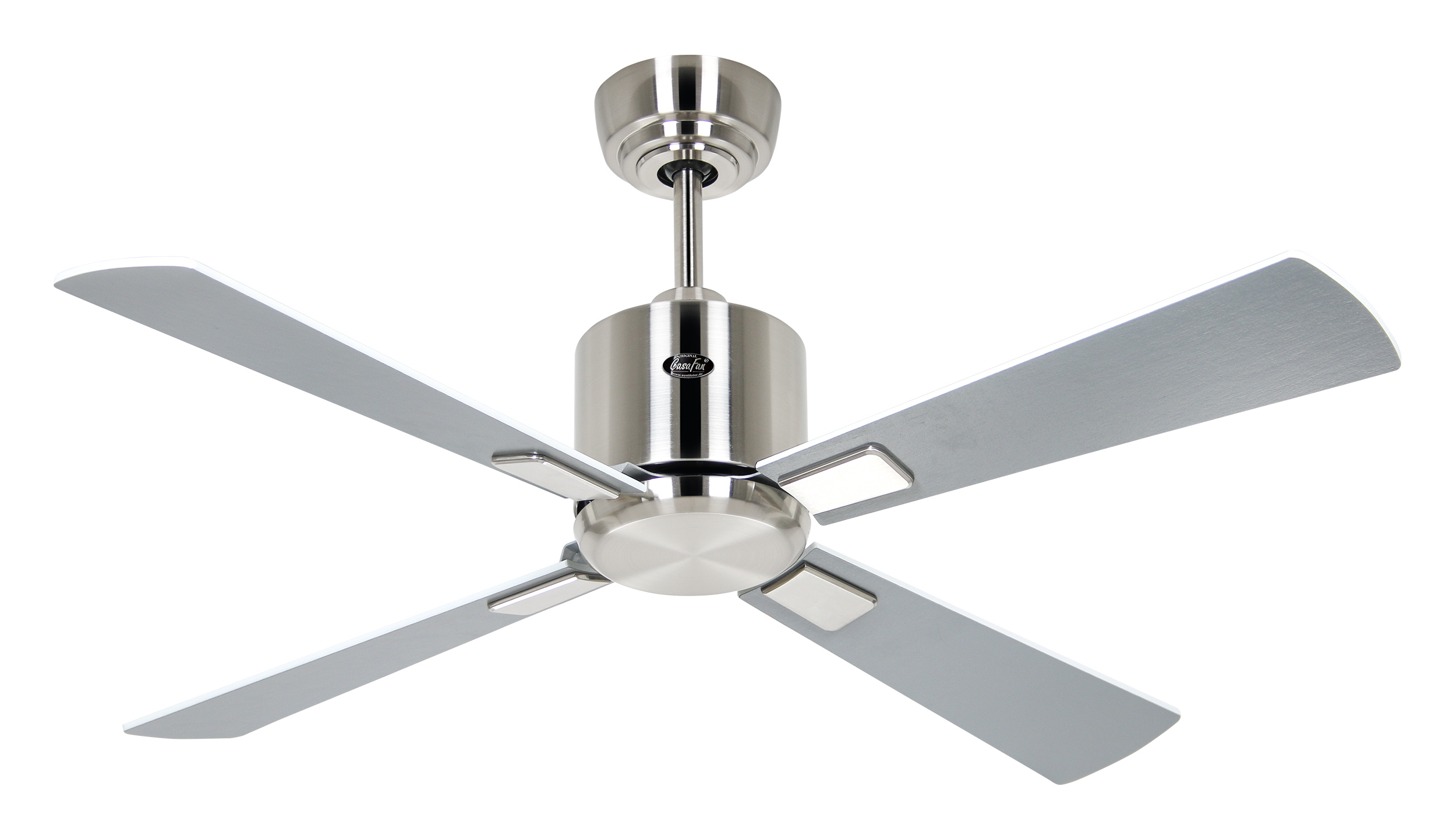 CasaFan Deckenventilator Eco Neo III 103 BN-WE/LG Chrom gebürstet - weiß/lichtgrau 0-10V 2