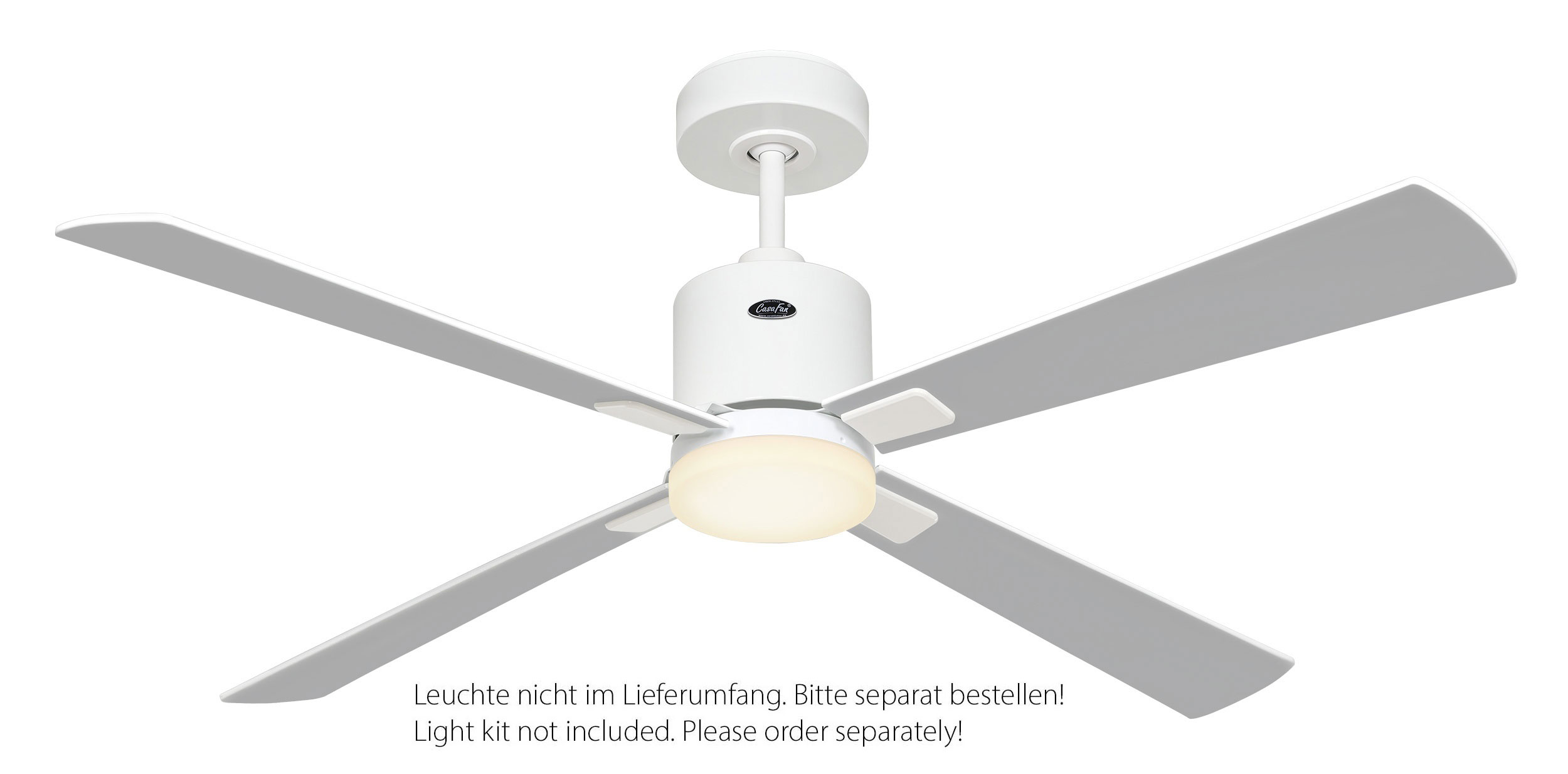 CasaFan Deckenventilator Eco Concept 132 WE-WE/LG Weiß - Weiß/Lichtgrau WiFi mit optionaler Leuchte EN5z