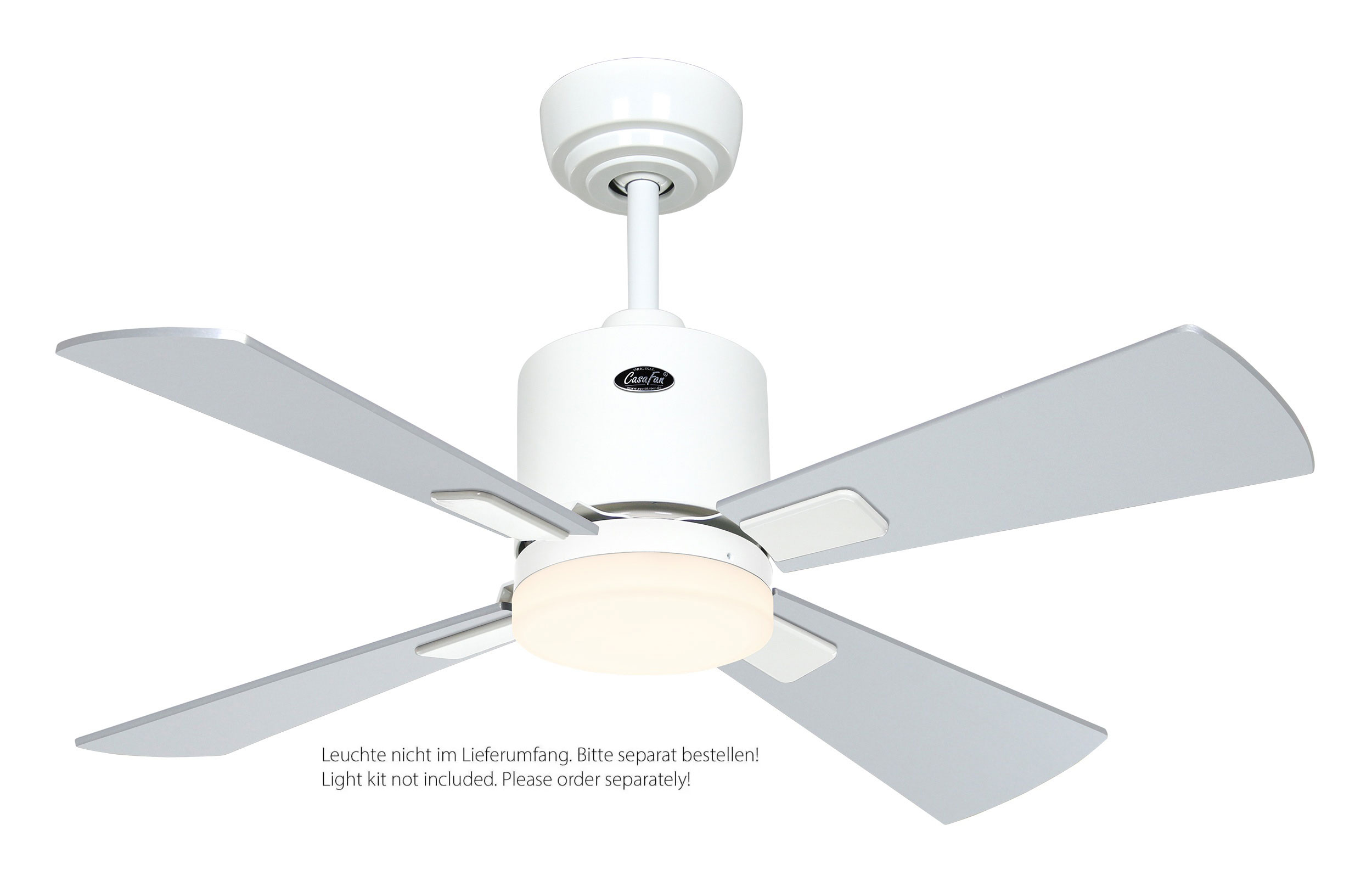 CasaFan Deckenventilator Eco Neo III 92 WE-WN/SI weiß - Wenge/silber WiFi/WLAN optionale Leuchte EN5z