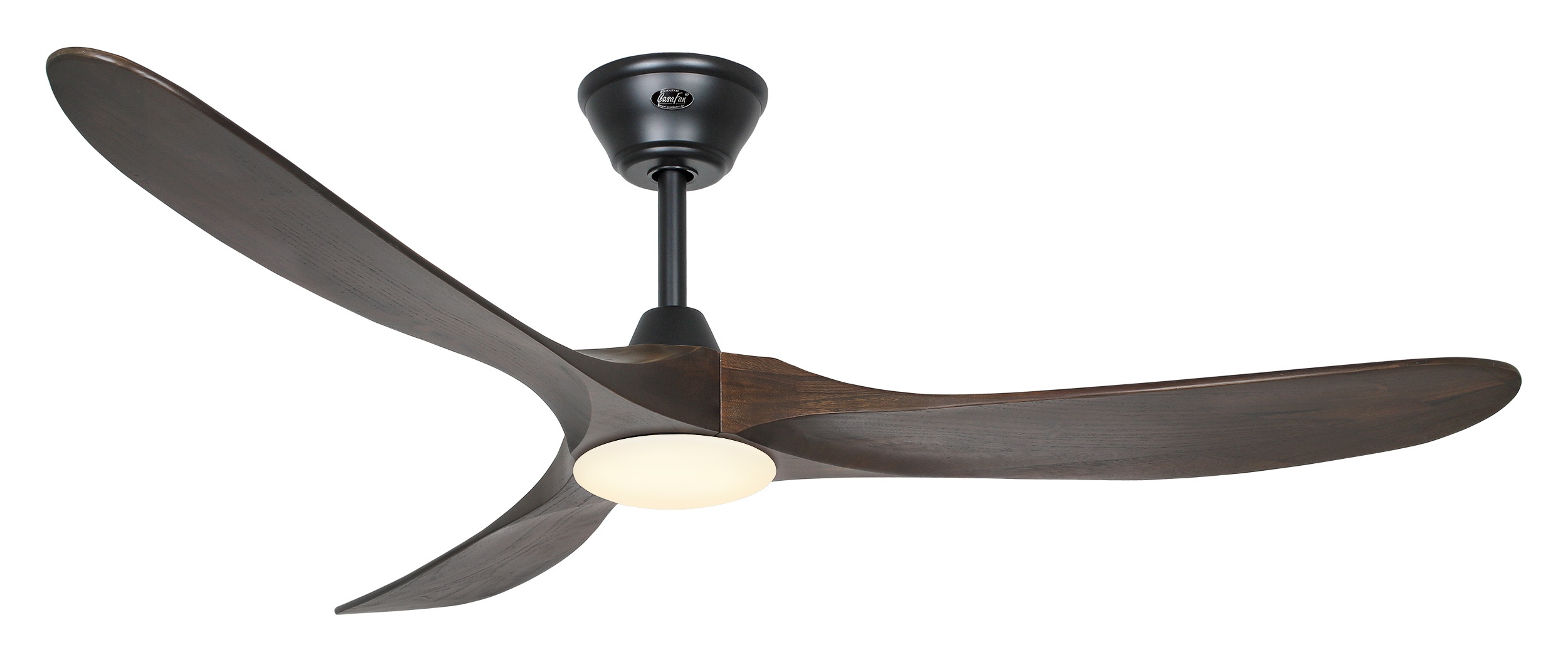 CasaFan Deckenventilator Eco Genuino-L 152 MS-NB Schwarz - Nussbaum mit Leuchte