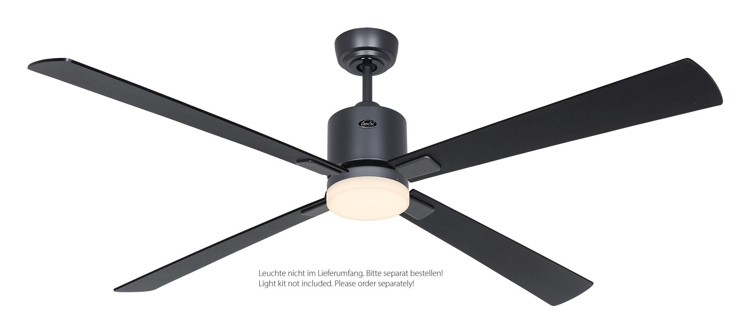 CasaFan Deckenventilator Eco Neo III 152 BG-SW/TK basaltgrau - schwarz/Teak Wifi/WLAN optionale Leuchte EN5z