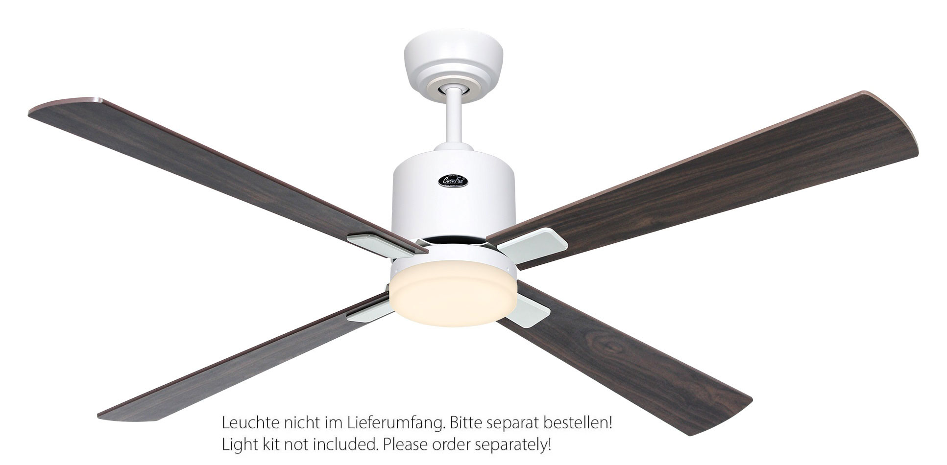 CasaFan Deckenventilator Eco Neo III 132 WE-NB/KI weiß - Nussbaum/Kirsche WiFi/WLAN optionale Leuchte EN5z