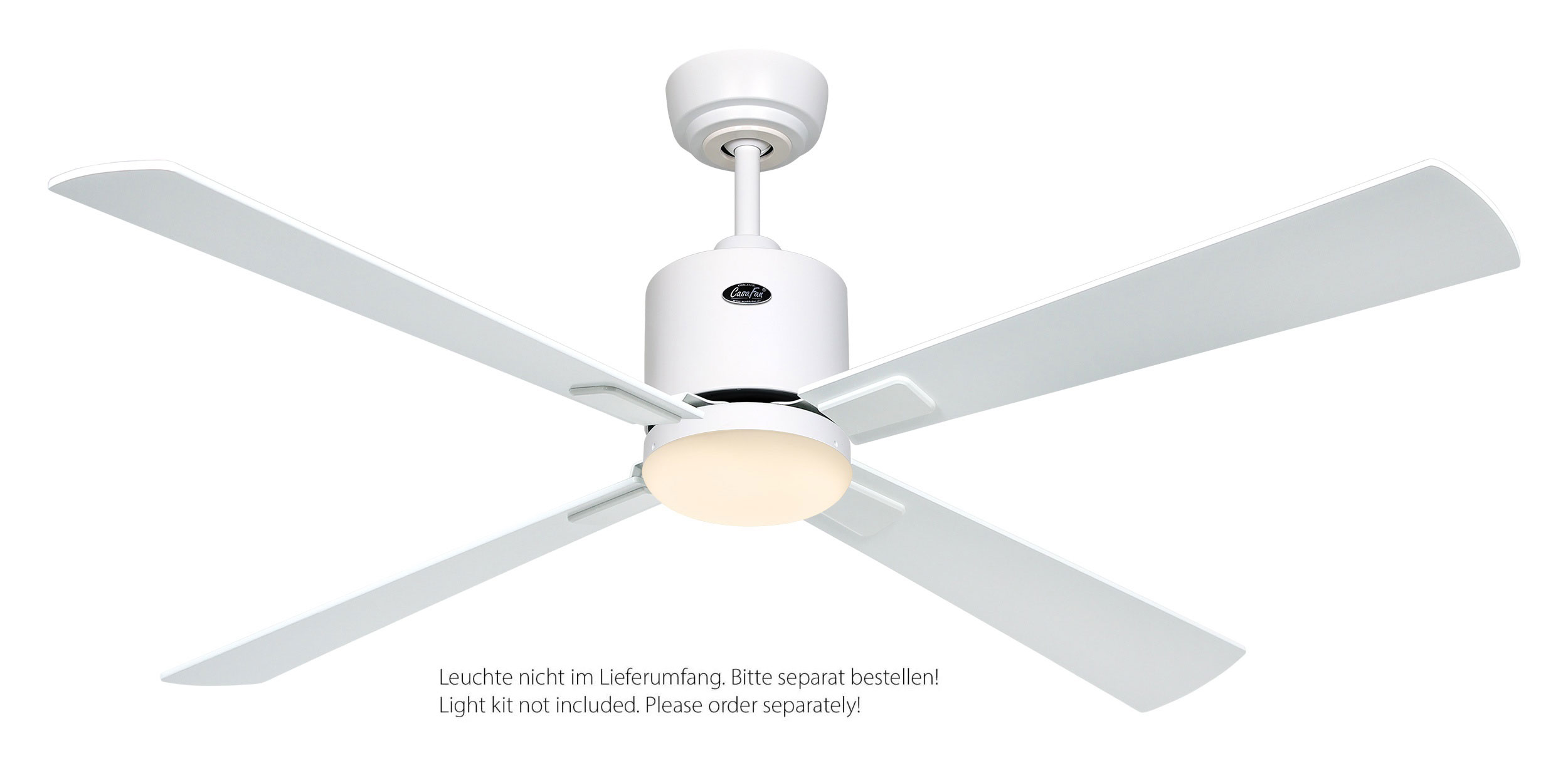 CasaFan Deckenventilator Eco Neo III 132 WE-WE/LG weiß - weiß/lichtgrau WiFi/WLAN optionale Leuchte EN5r