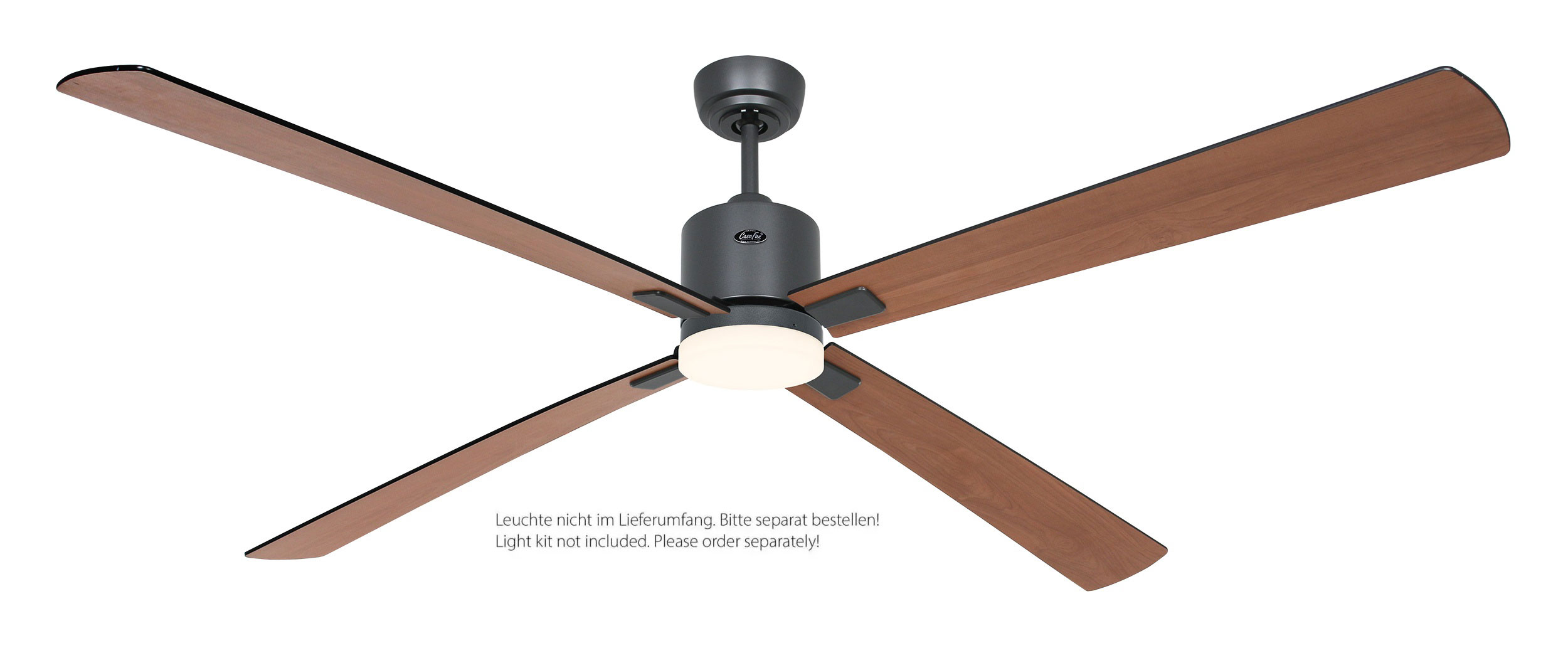 CasaFan Deckenventilator Eco Neo III 180 BG-SW/TK basaltgrau - schwarz/Teak Wifi/WLAN optionale Leuchte EN5z