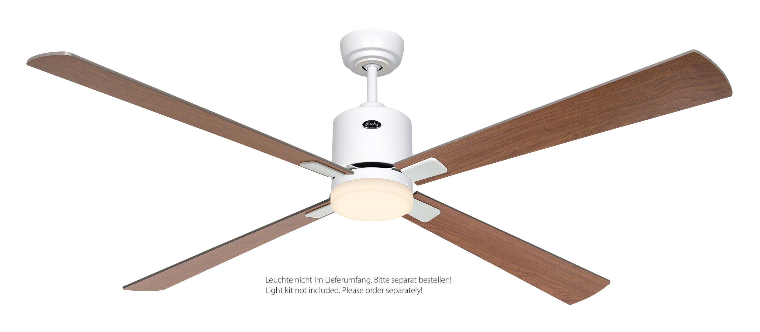 CasaFan Deckenventilator Eco Neo III 152 WE-NB/KI Weiß - Nussbaum/Kirsche Wifi/WLAN optionale Leuchte EN5z