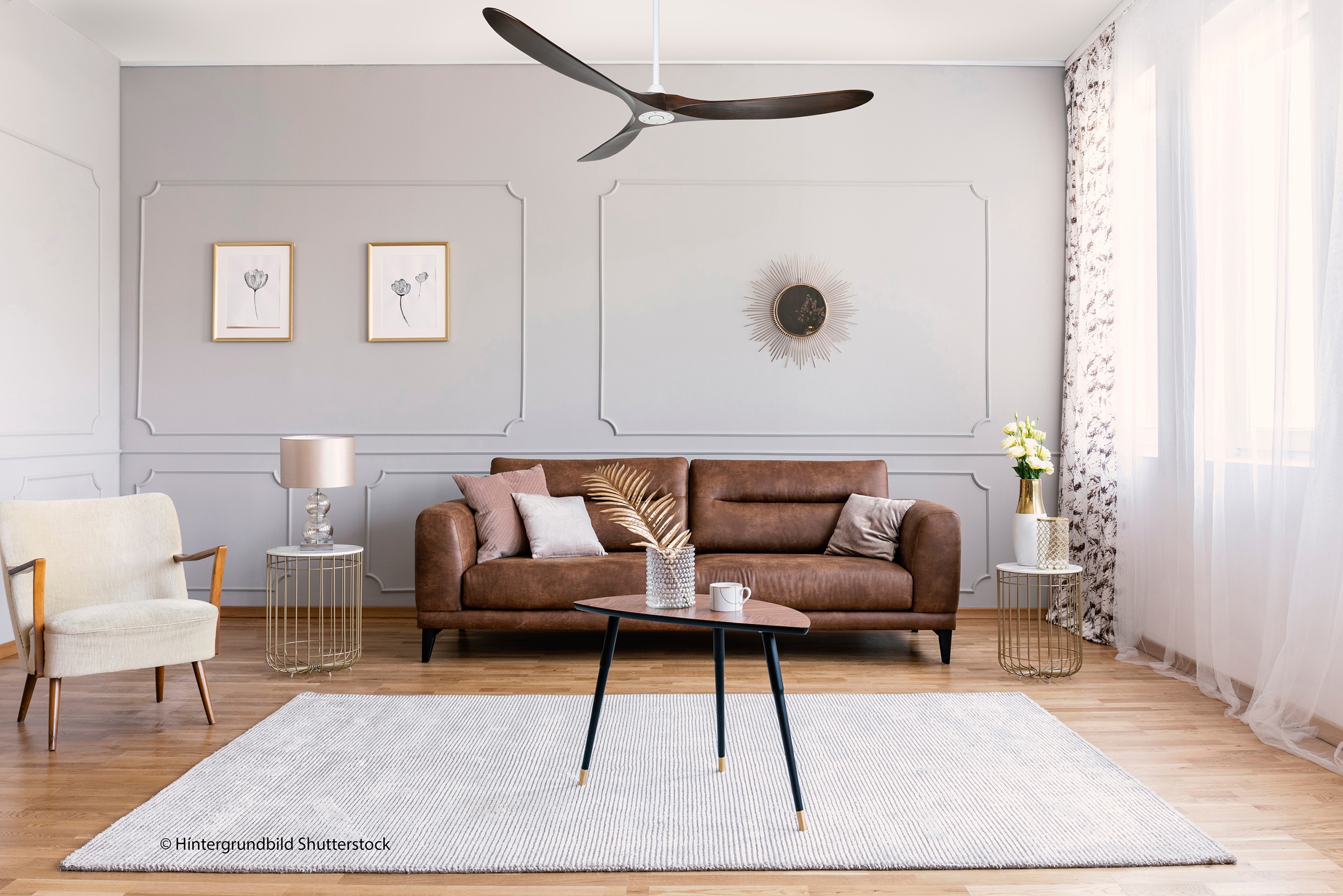 CasaFan Deckenventilator Eco Genuino 180 MW-NB Weiß - Nussbaum Ambiente