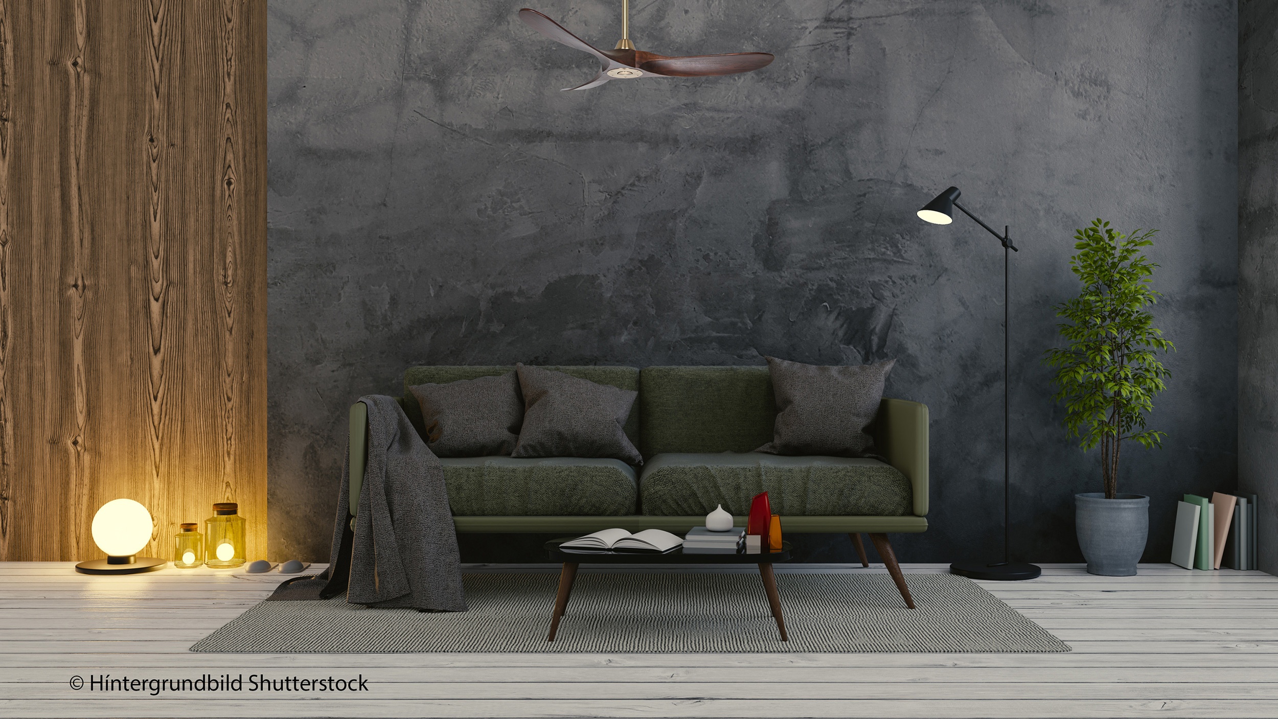 CasaFan Deckenventilator Eco Genuino 122 MG-NB Messing gebürstet - Nussbaum Ambiente