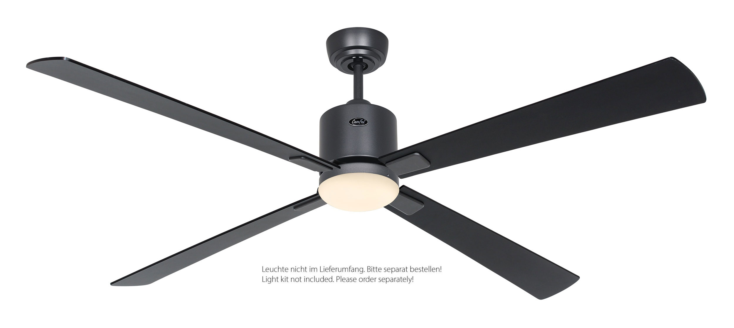 CasaFan Deckenventilator Eco Neo III 152 BG-SW/TK basaltgrau - schwarz/Teak Wifi/WLAN optionale Leuchte EN5r