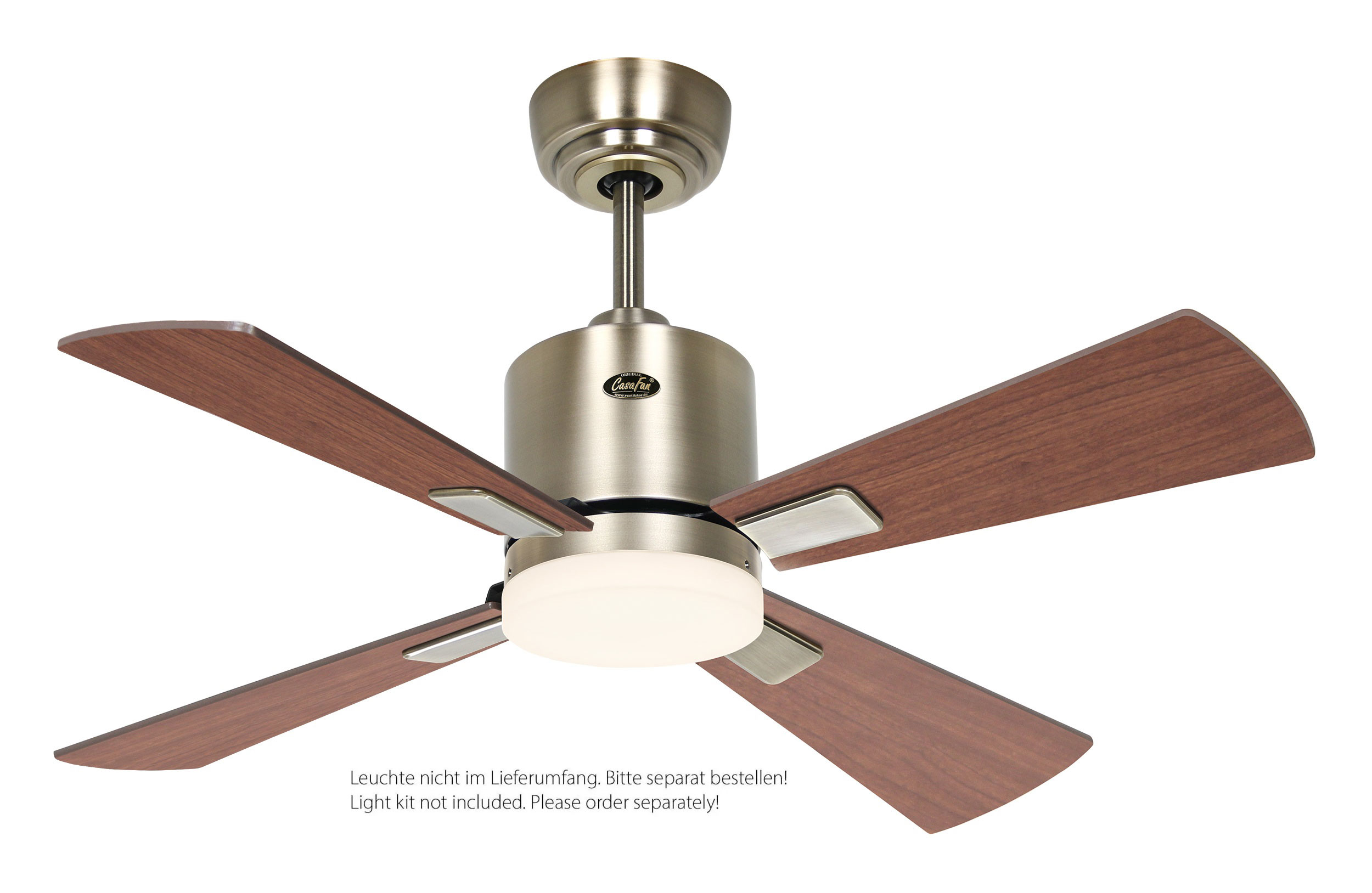 CasaFan Deckenventilator Eco Neo III 92 MA-NB/KI Messing antik - Nussbaum/Kirsche WiFi/WLAN optionale Leuchte EN5z