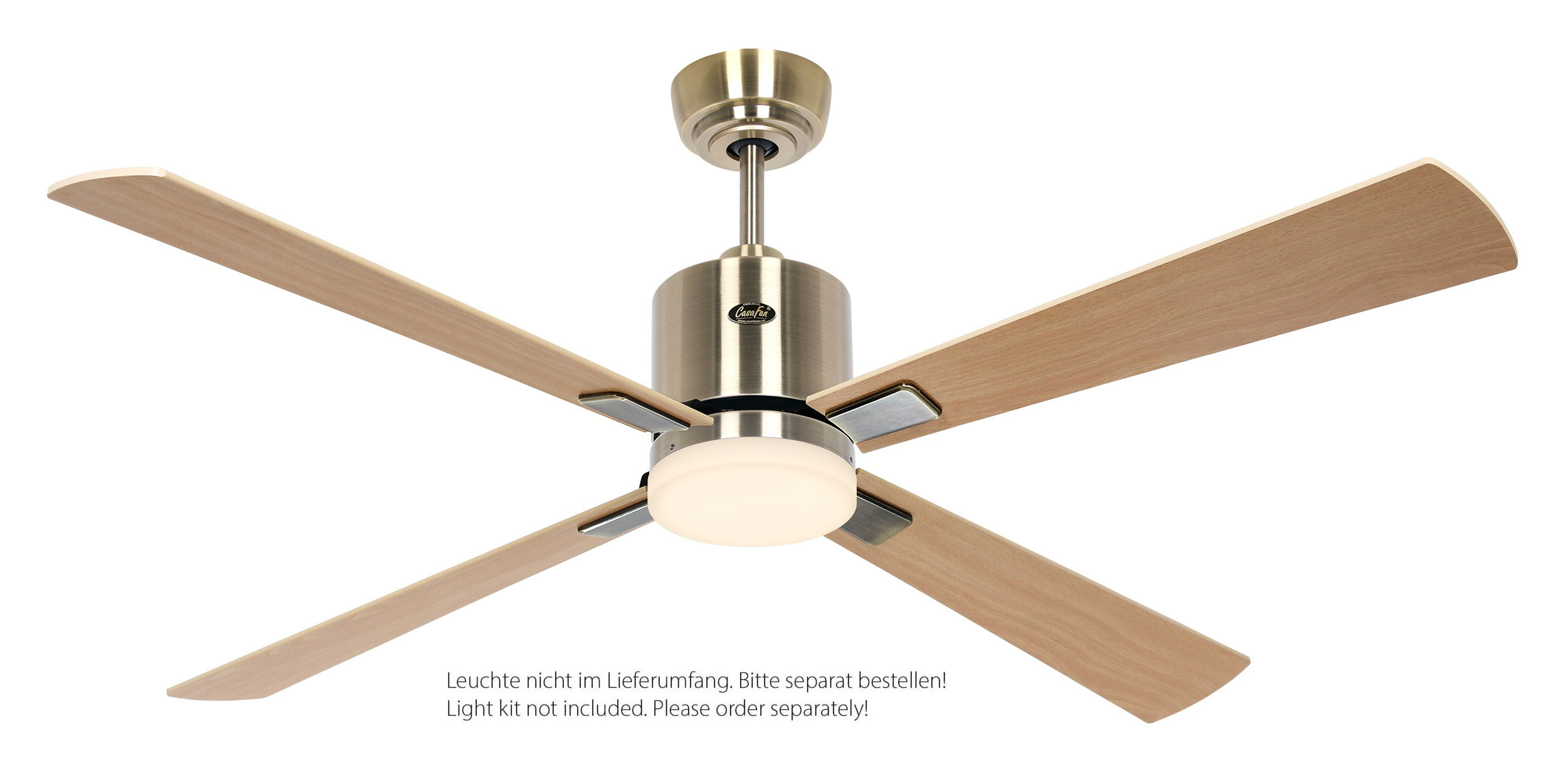 CasaFan Deckenventilator Eco Neo III 132 MA-AH/BU Messing antik - Ahorn/Buche WiFi/WLAN optionale Leuchte EN5z