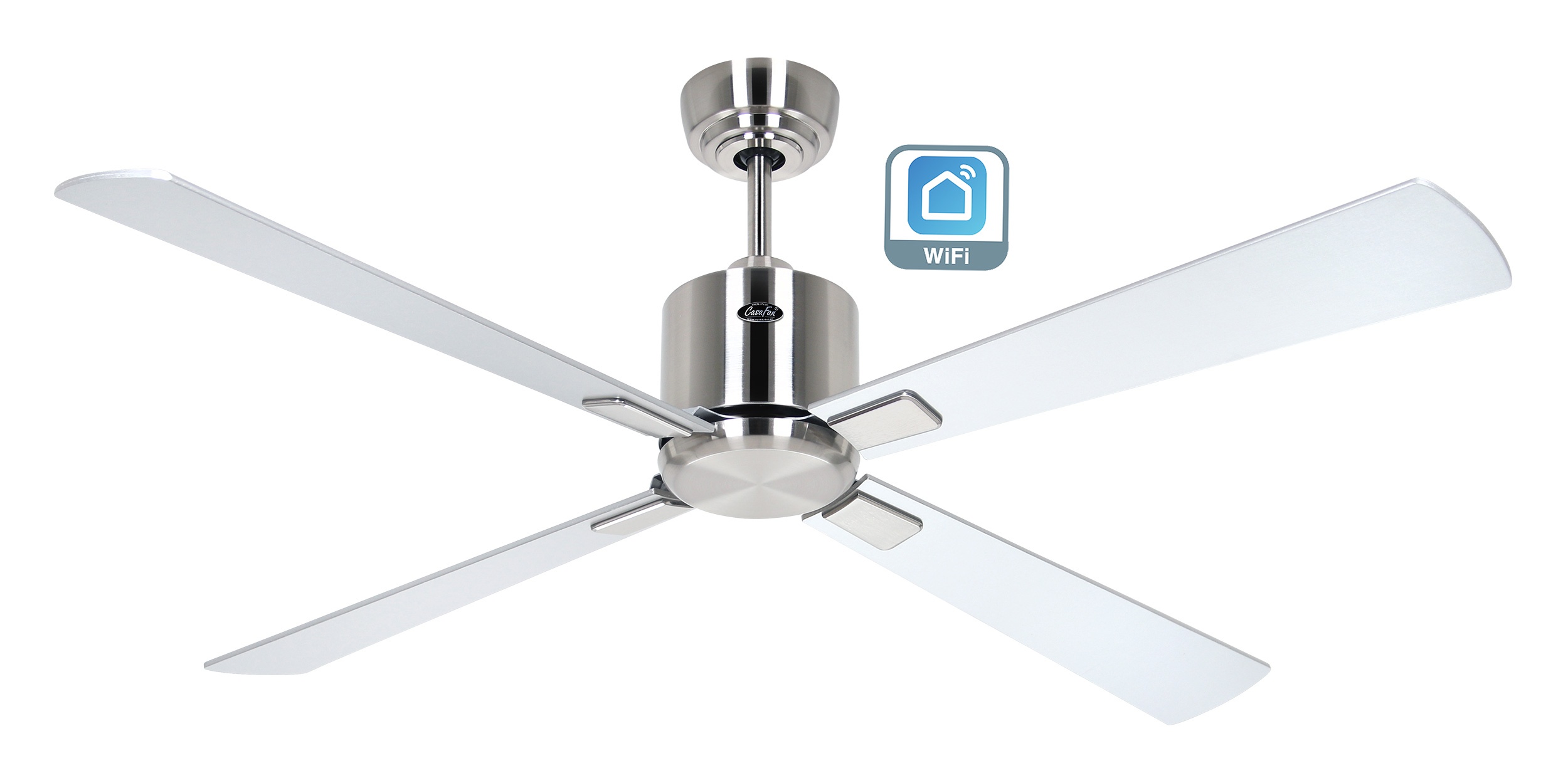 CasaFan Deckenventilator Eco Neo III 132 BN-WN/SI Chrom gebürstet - Wenge/silber WiFi/WLAN