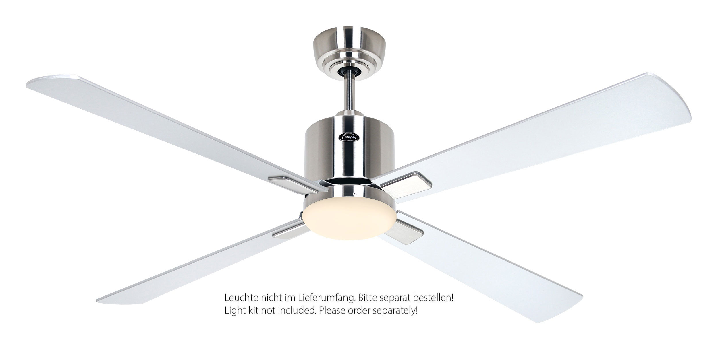 CasaFan Deckenventilator Eco Neo III 132 BN-WN/SI Chrom gebürstet - Wenge/silber WiFi/WLAN optionale Leuchte EN5r