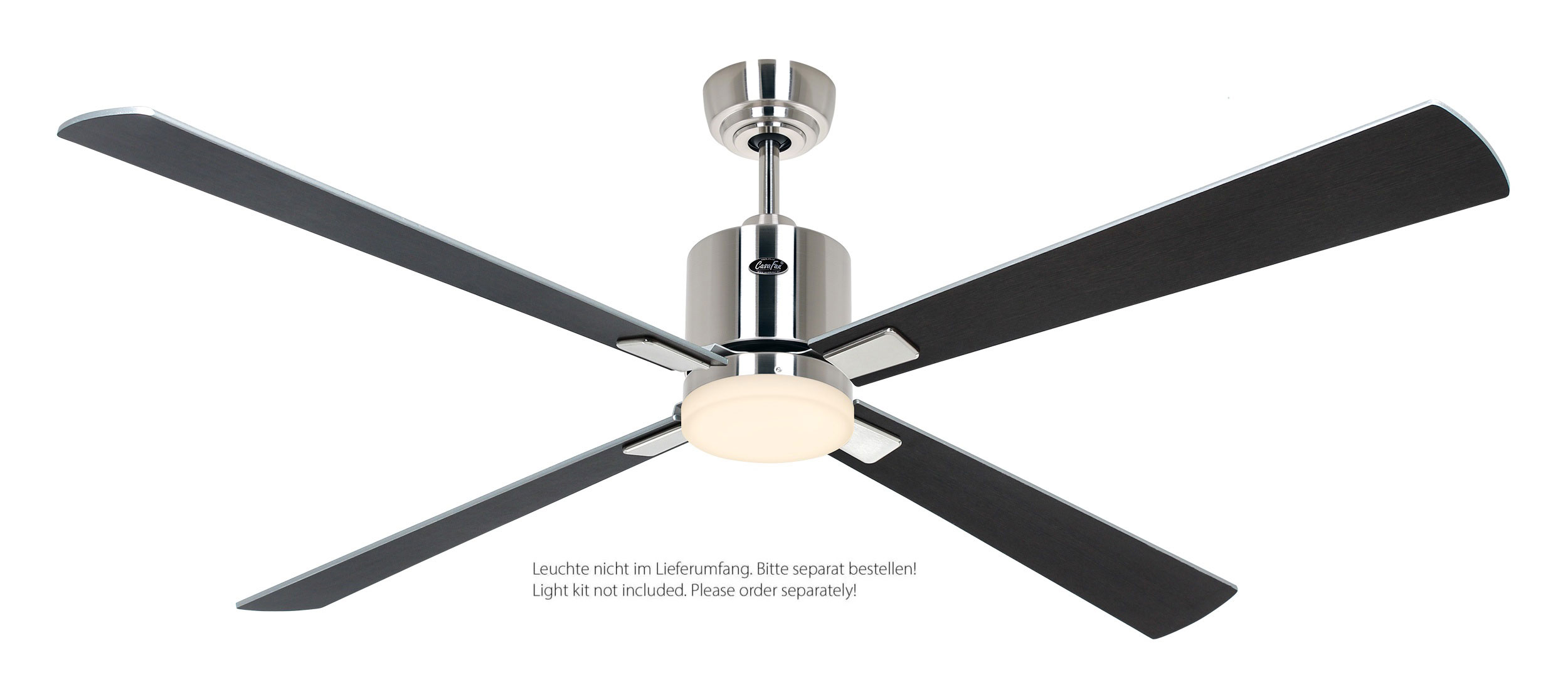 CasaFan Deckenventilator Eco Neo III 152 BN-WN/SI Chrom gebürstet - Wenge/silber Wifi/WLAN optionale Leuchte EN5z