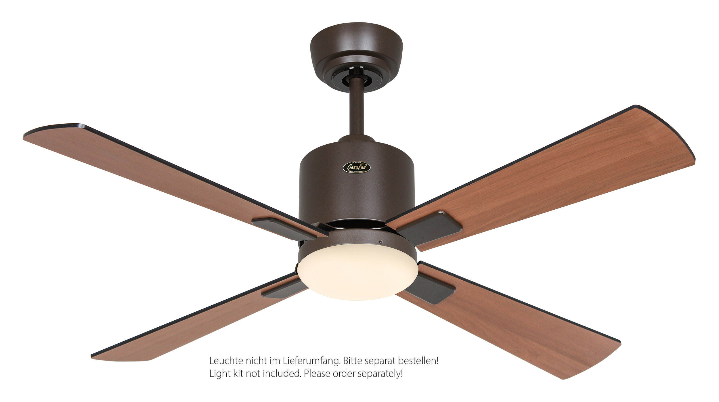 CasaFan Deckenventilator Eco Neo III 103 BZ-SW/TK bronze - schwarz/Teak WiFi/WLAN optionale Leuchte EN5r