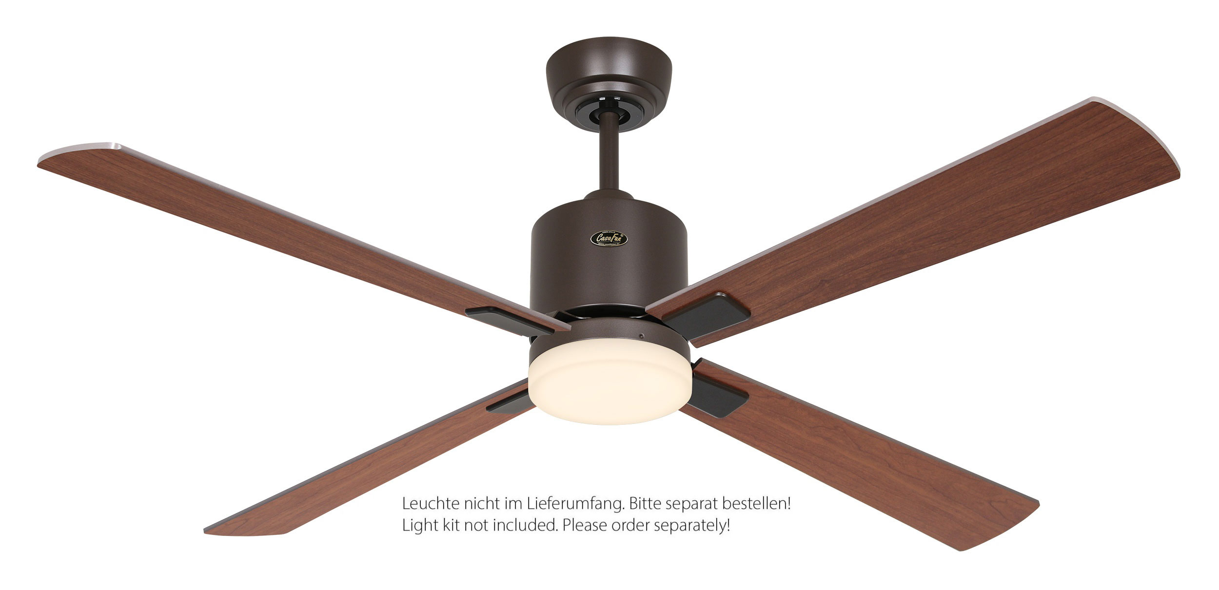 CasaFan Deckenventilator Eco Neo III 132 BZ-NB/KI bronze - Nussbaum/Kirsche WiFi/WLAN optionale Leuchte EN5z