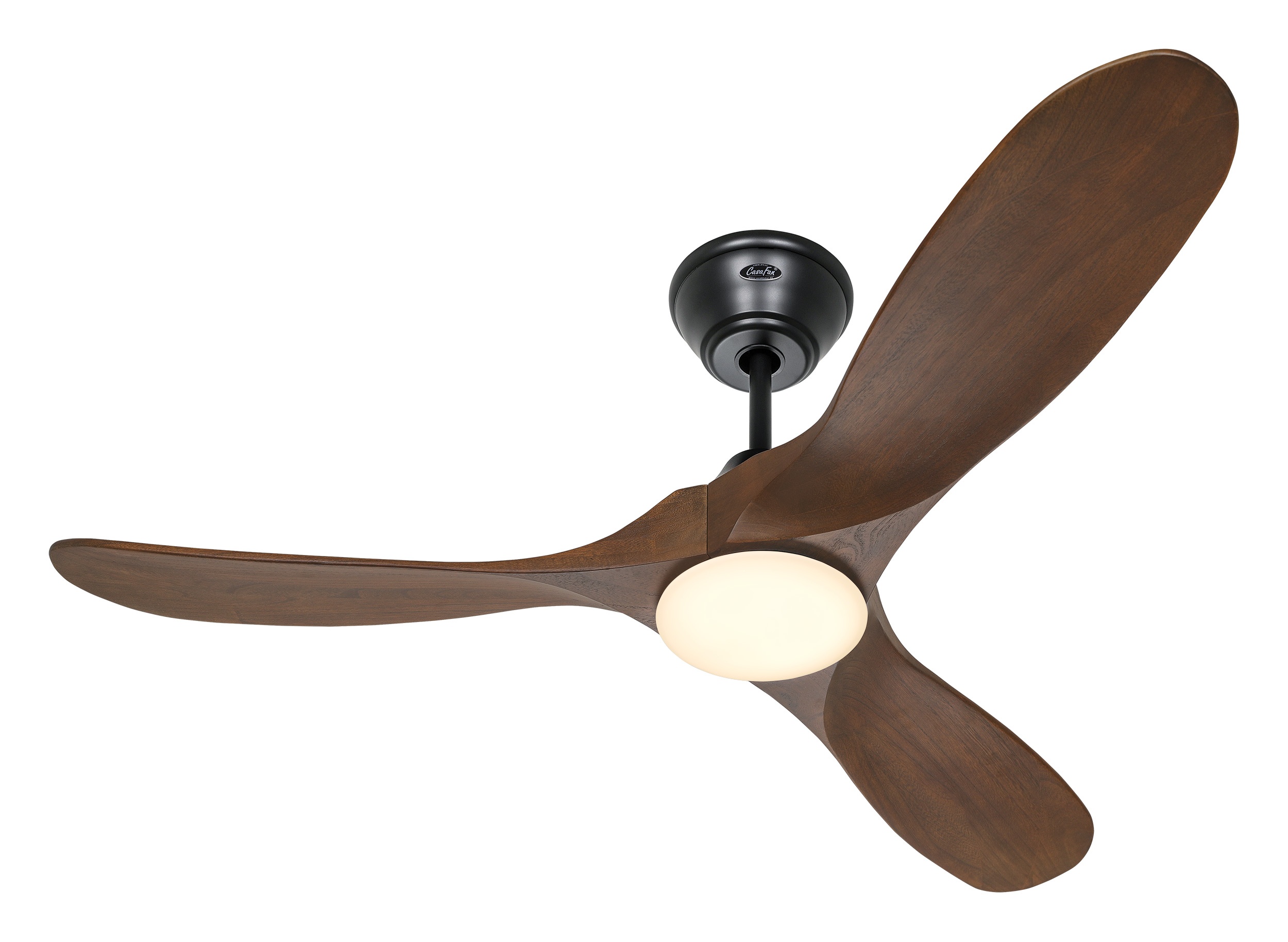 CasaFan Deckenventilator Eco Genuino-L 122 MS-NB Schwarz - Nussbaum mit Leuchte