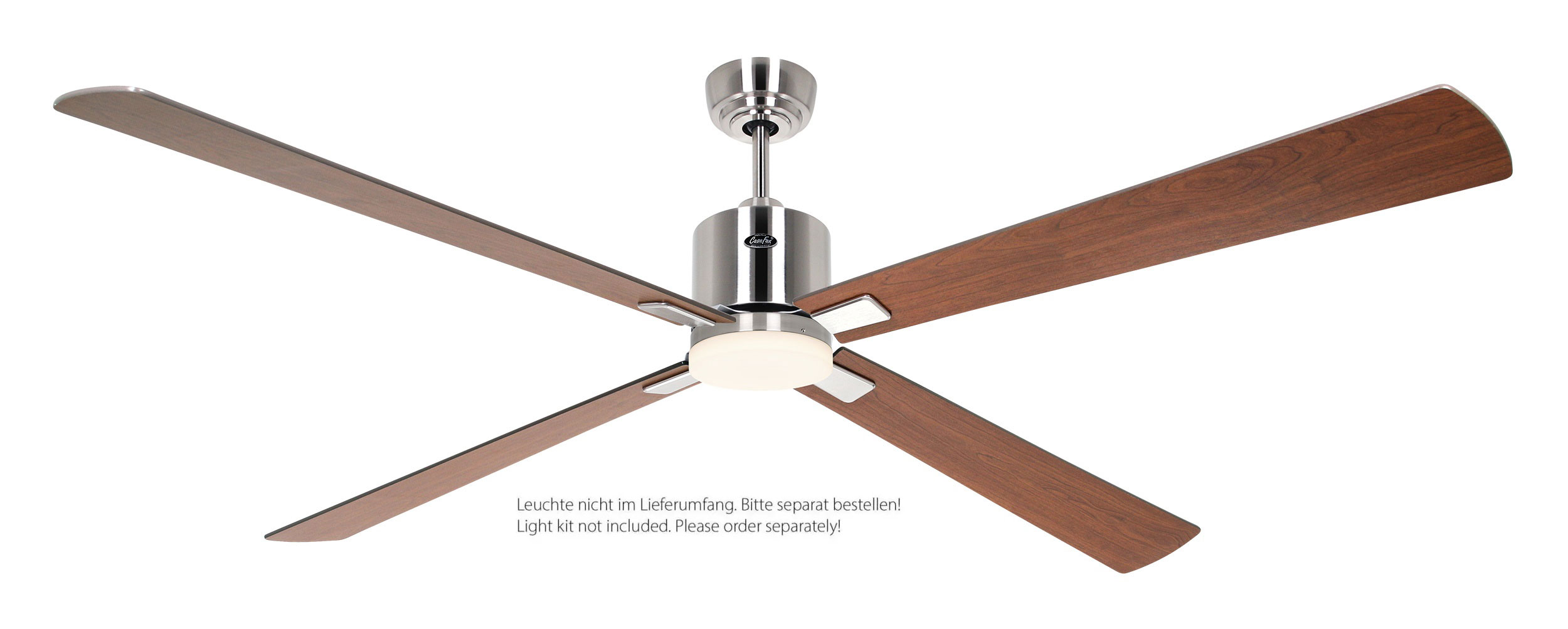 CasaFan Deckenventilator Eco Neo III 180 BN-NB/KI Chrom gebürstet - Nussbaum/Kirsche Wifi/WLAN optionale Leuchte EN5z