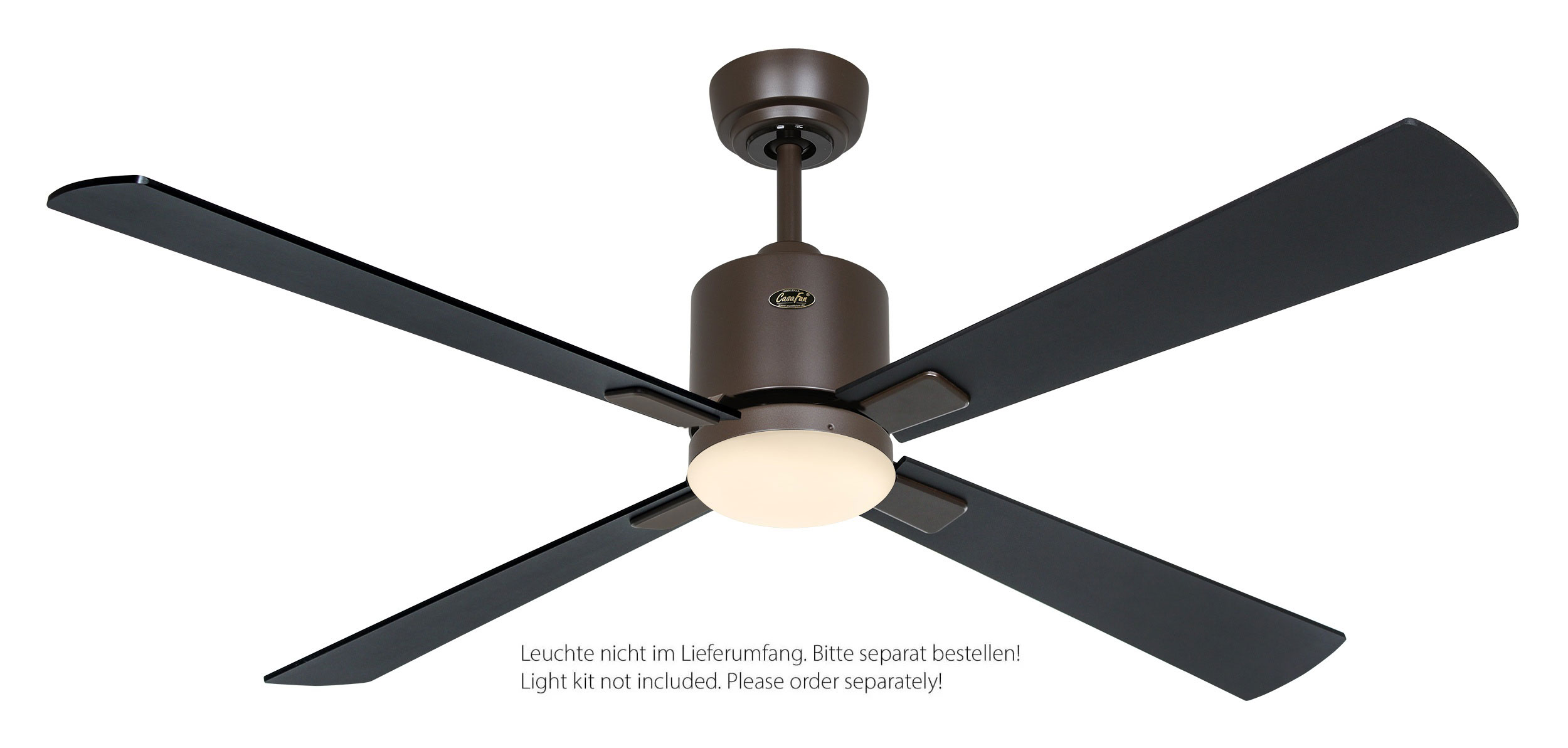 CasaFan Deckenventilator Eco Neo III 132 BZ-SW/TK bronze - schwarz/Teak WiFi/WLAN optionale Leuchte EN5r