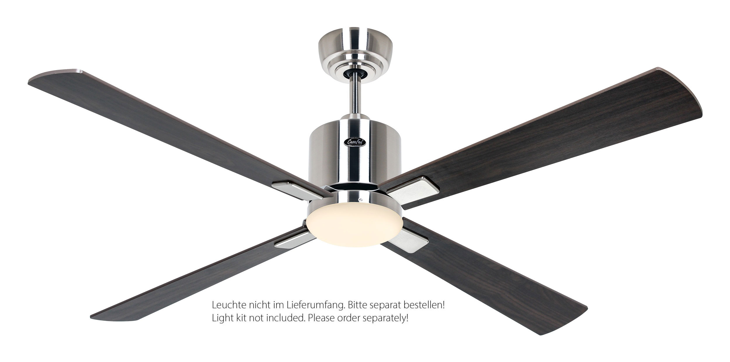 CasaFan Deckenventilator Eco Neo III 132 BN-NB/KI Chrom gebürstet - Nussbau/Kirsche WiFi/WLAN optionale Leuchte EN5r