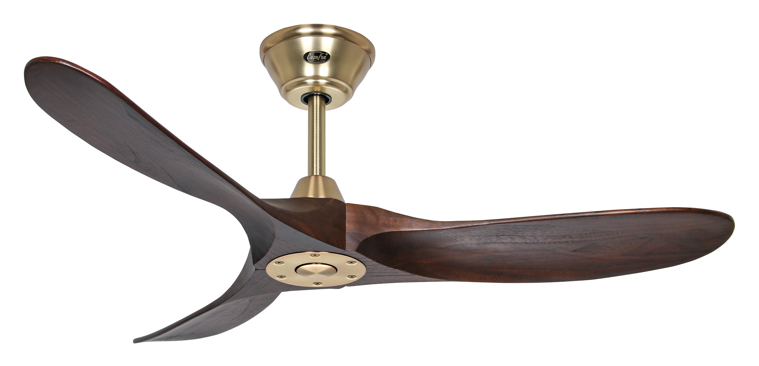CasaFan Deckenventilator Eco Genuino 122 MG-NB Messing gebürstet - Nussbaum